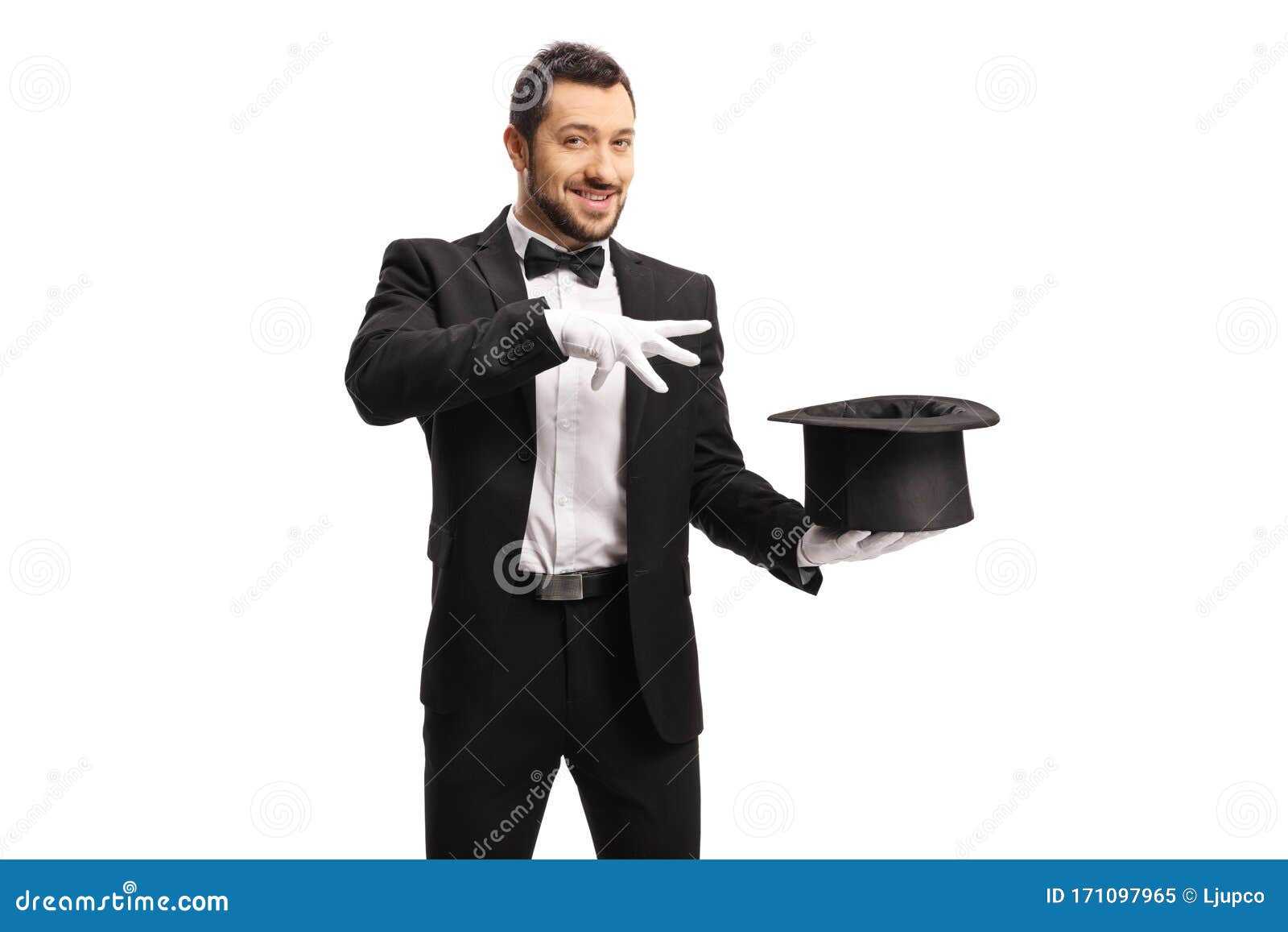 Magician Making a Magic Trick with a Top Hat Stock Image - Image of ...