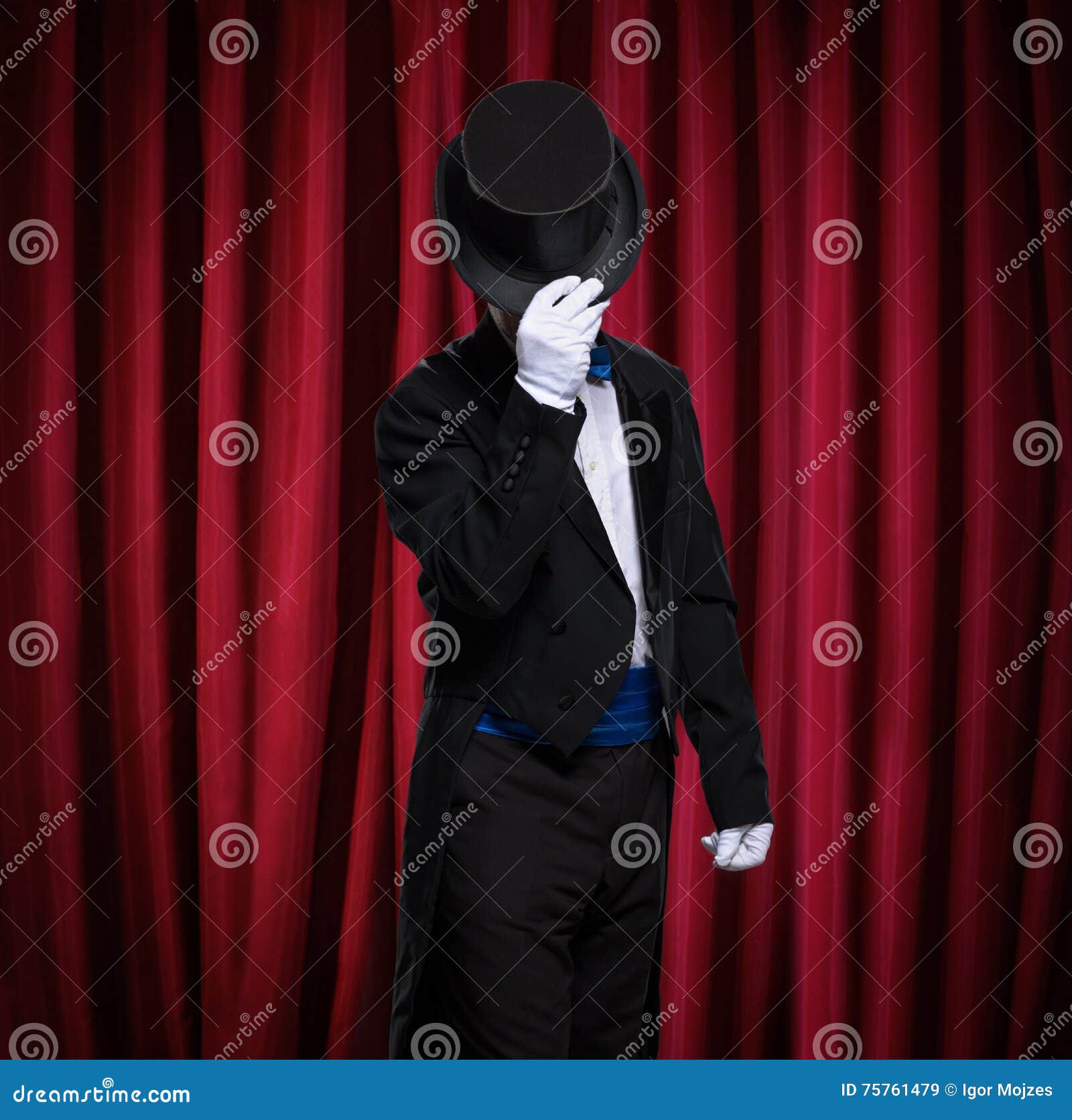 Magician with Top Hat on Stage Stock Image Image of theater, sorcery