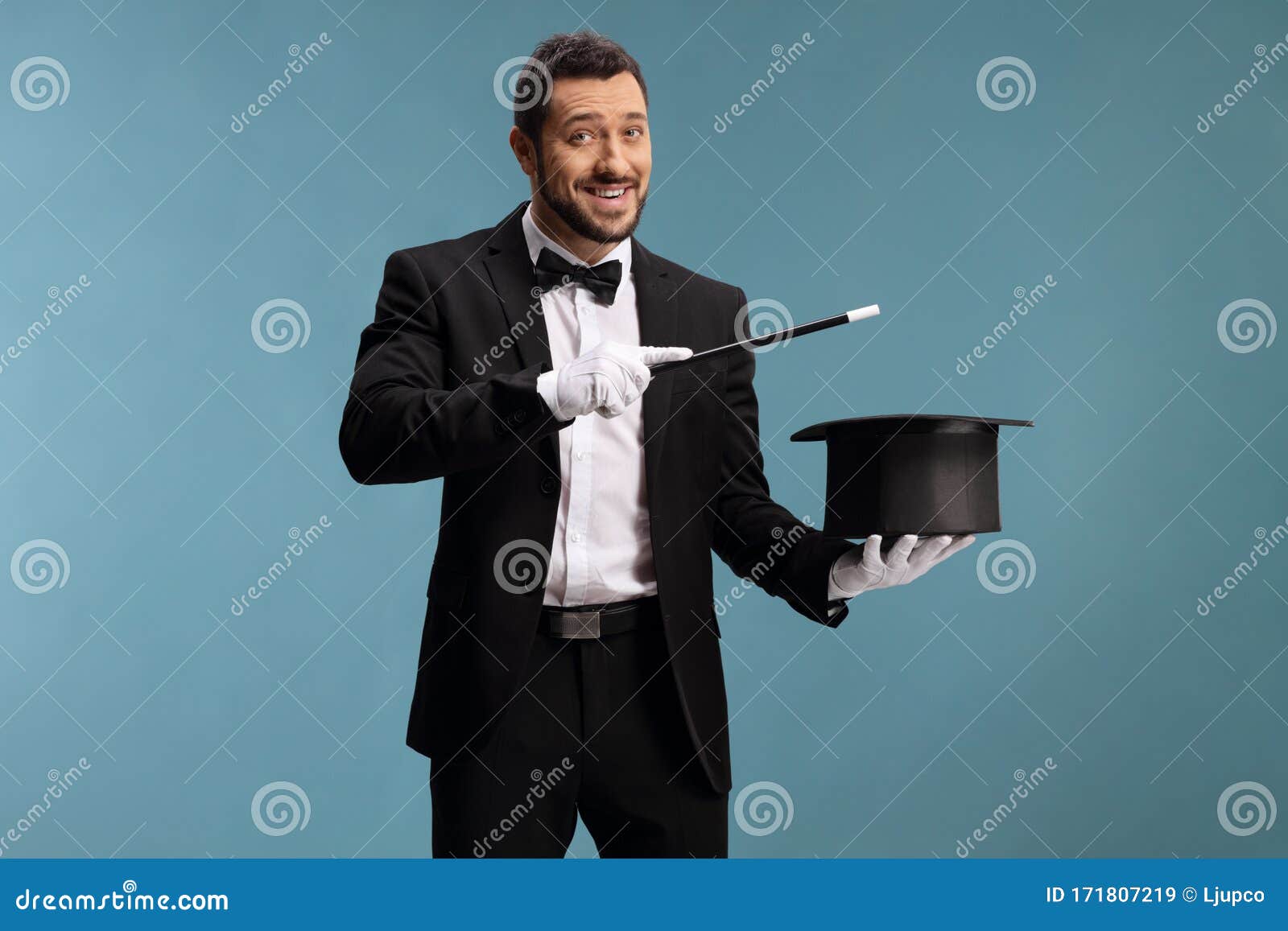 Magician with a Wand and a Hat Stock Image - Image of imagination ...