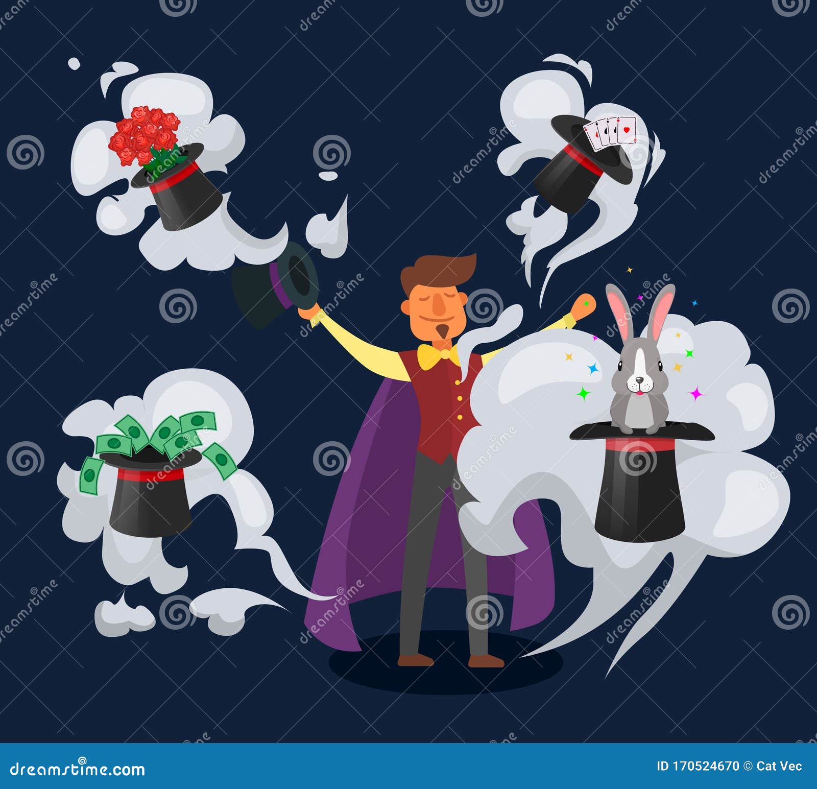Magician Wizard Man Illusionist on Circus Tricks Performance Fantasy Show Vector Illustration. Magic Tools Hat Rabbit Stock Vector - Illustration of cylinder, mantle: 170524670 Magician Wizard Man Illusionist on Circus Tricks Performance Fantasy Show Vector Illustration. Magic Tools Hat Rabbit Stock Vector - Illustration of cylinder, mantle: 170524670