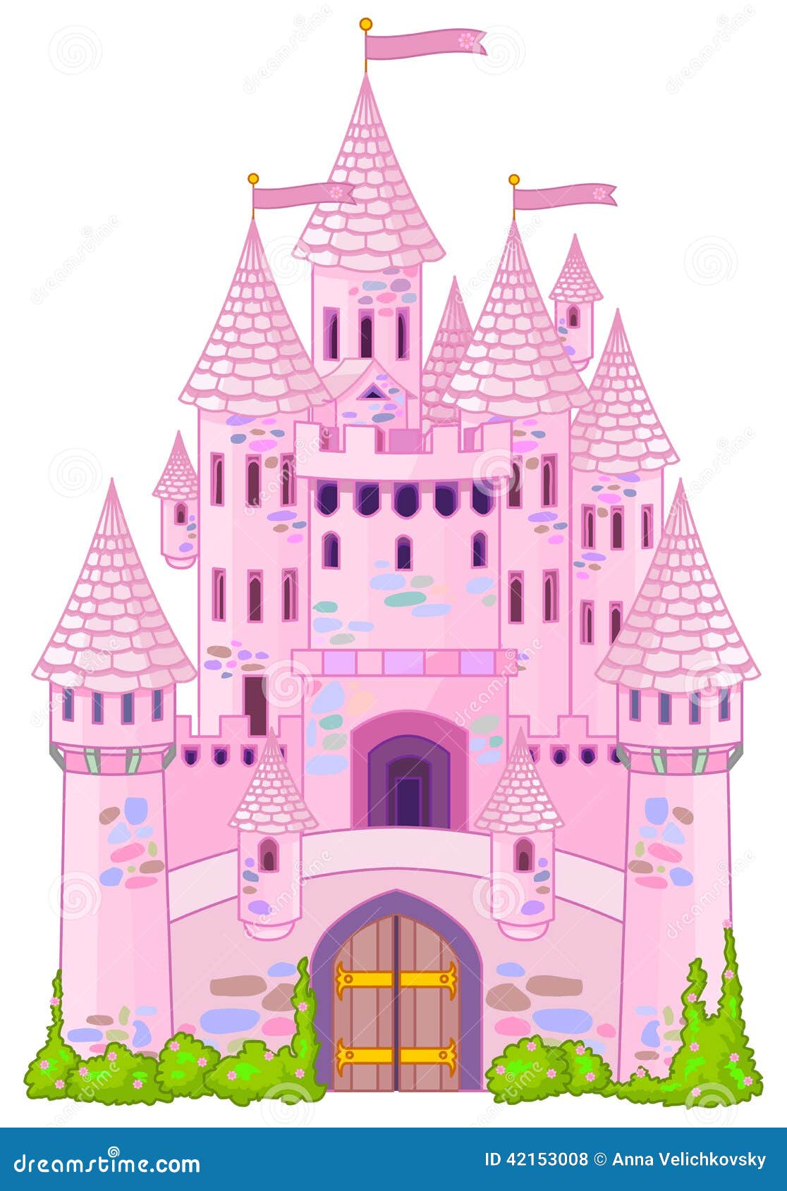 Magisch kasteel. Vectorillustratie van een Sprookjeprinses Castle