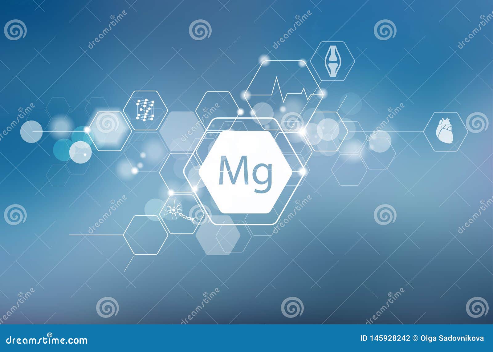 Magnesium. Scientific Research Stock Vector Illustration of structure