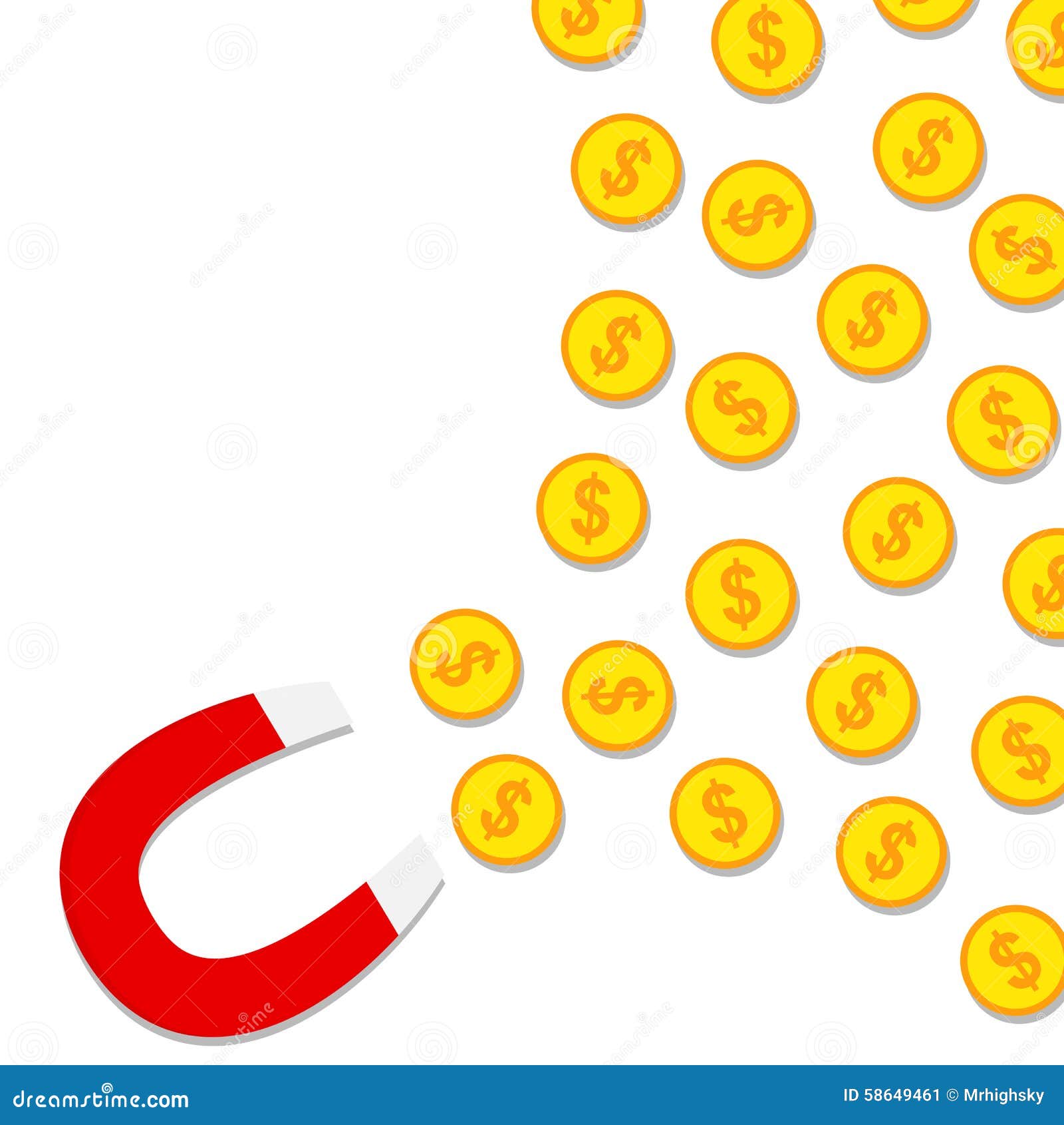 attracting coins stock vector. Illustration of conceptual 58649461