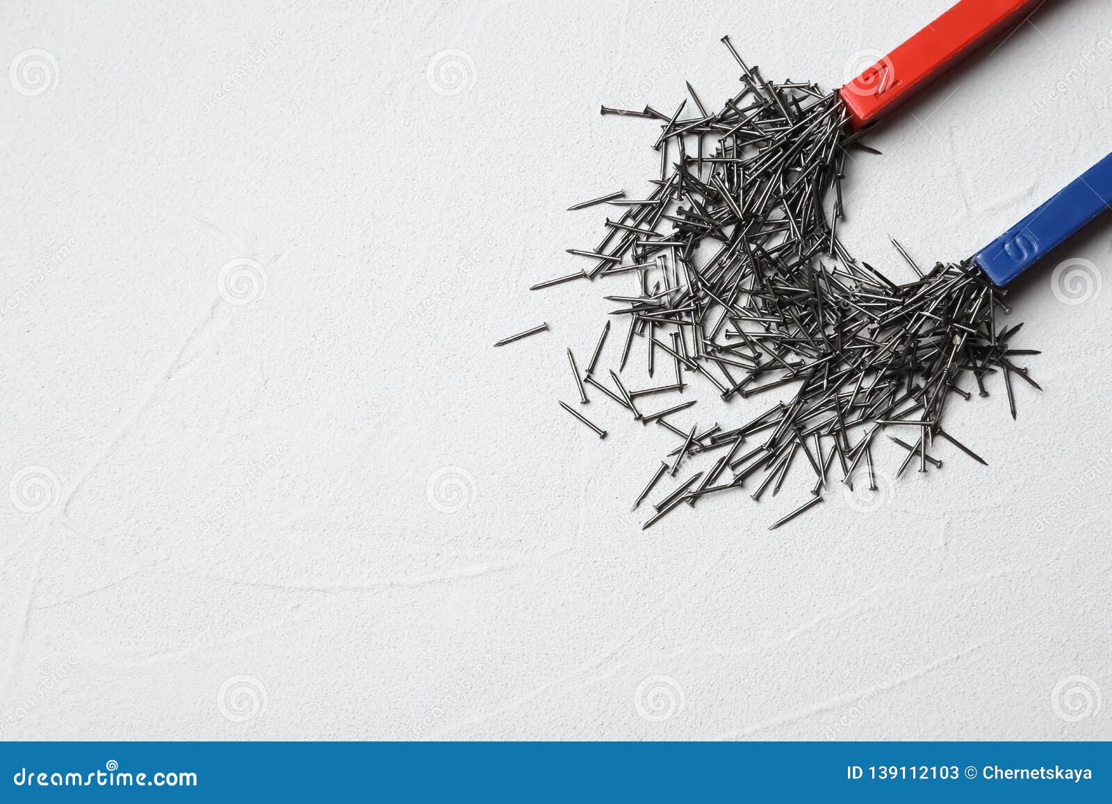 Attracting Nails on Light Background, Top View Stock Image
