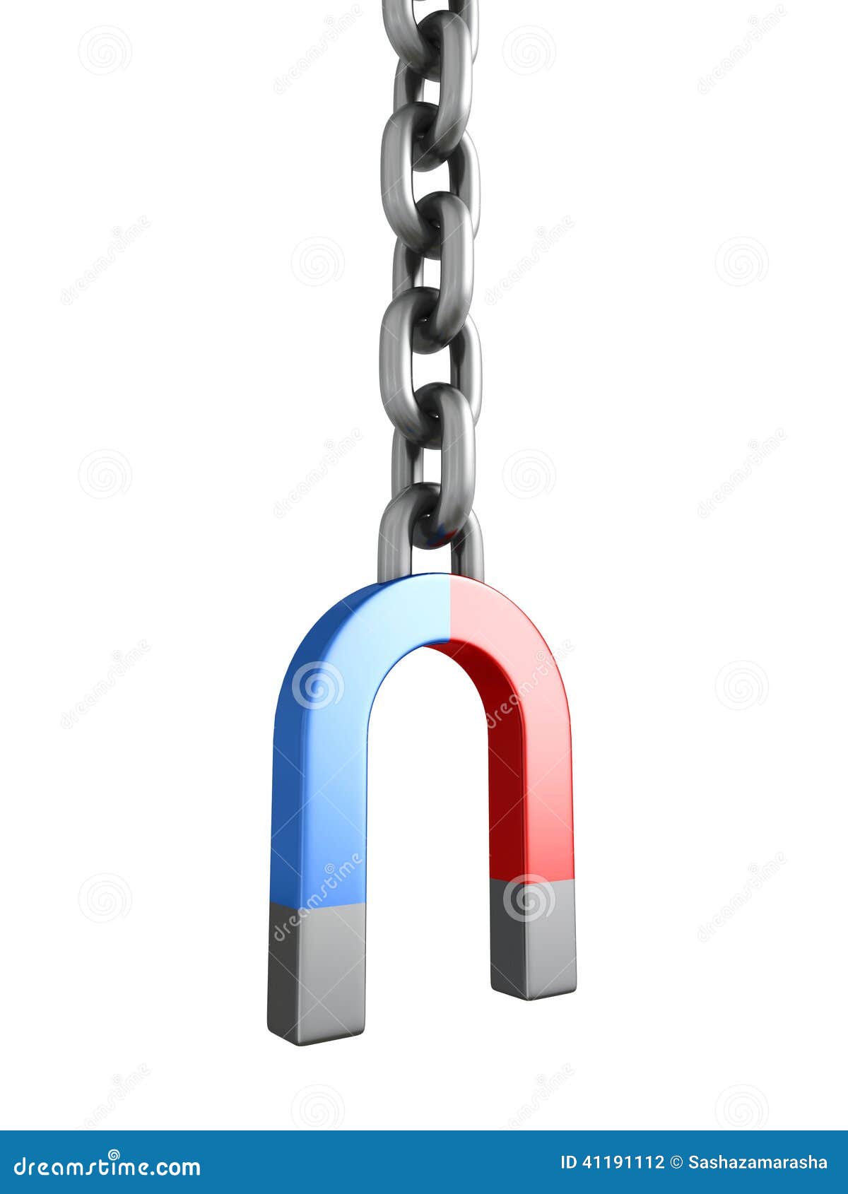 Chain Links on a White Background Stock Illustration