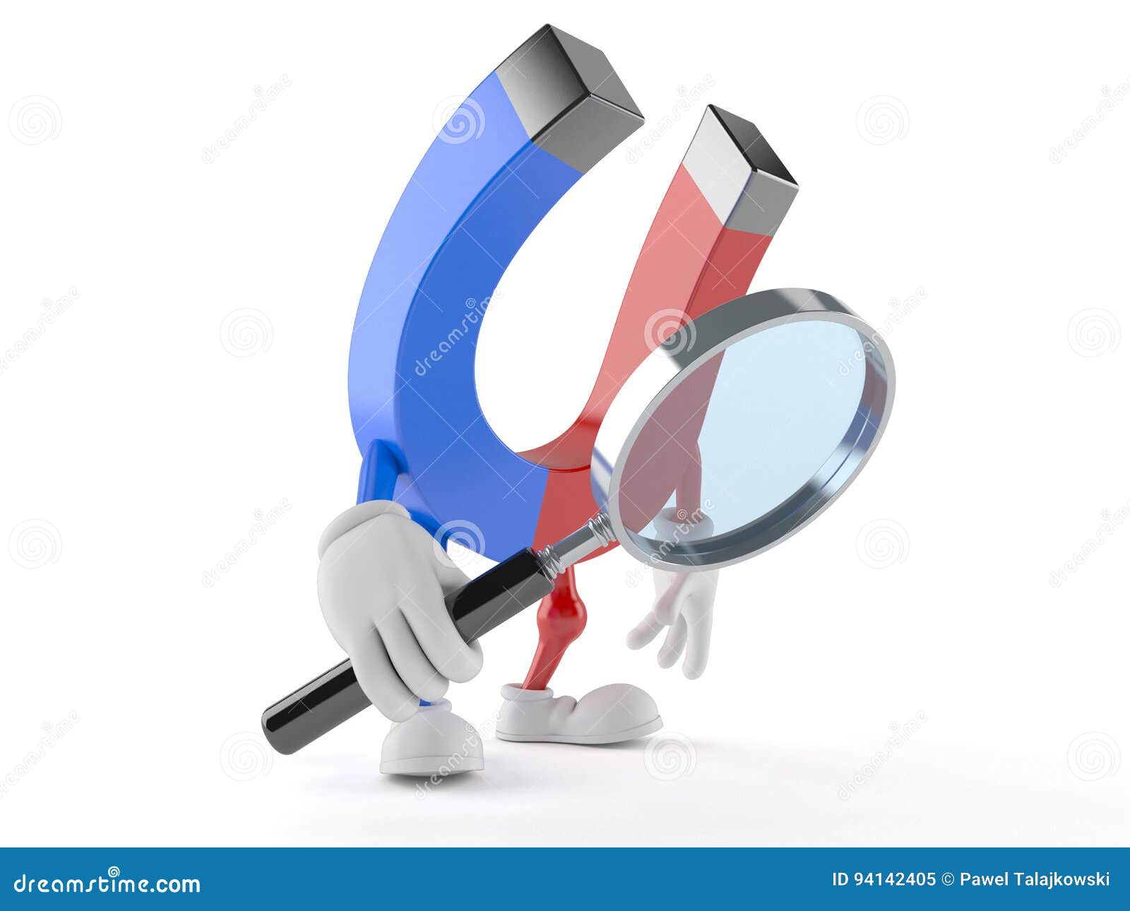 Character Looking Through Magnifying Glass Stock Illustration