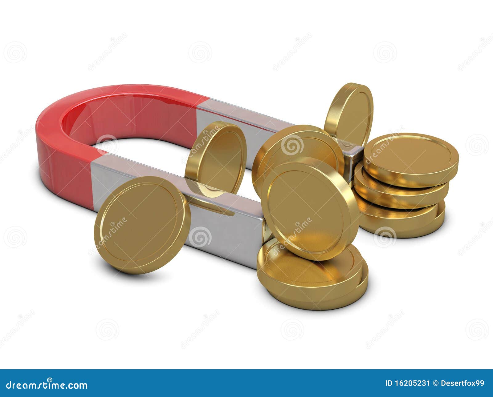 Magnet and Golden Stock Illustration - of gold, coin: 16205231