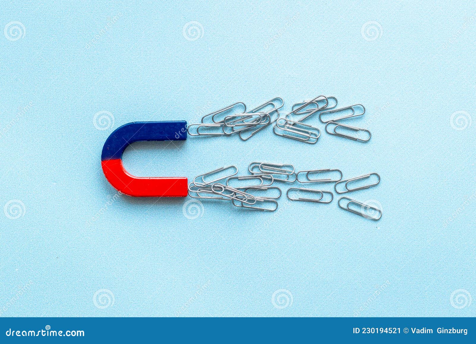 with Paper Clips. Office Supplies Top View Stock Image Image