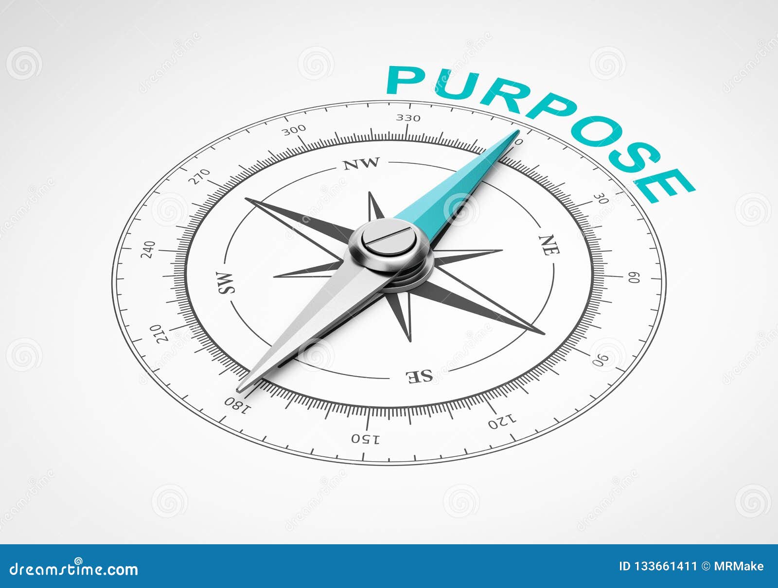 compass on white background, purpose concept