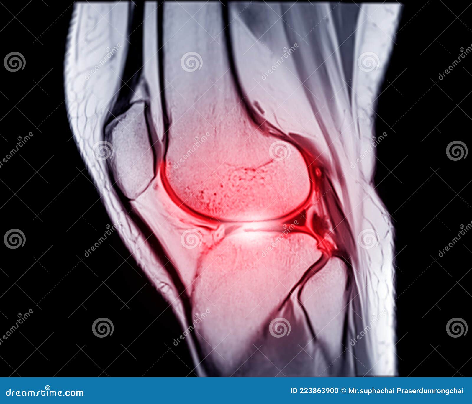 mri knee sagittal pdw and tiw view for detect tear or sprain of the anterior cruciate  ligament & x28;acl
