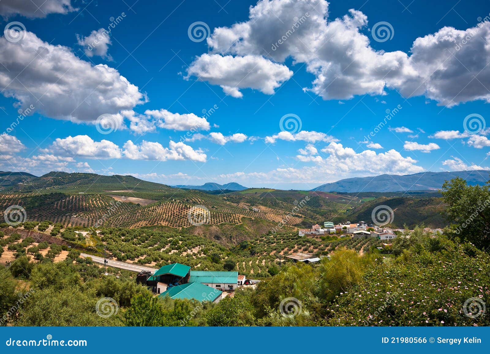 magnificent panorama of small town in andalusia