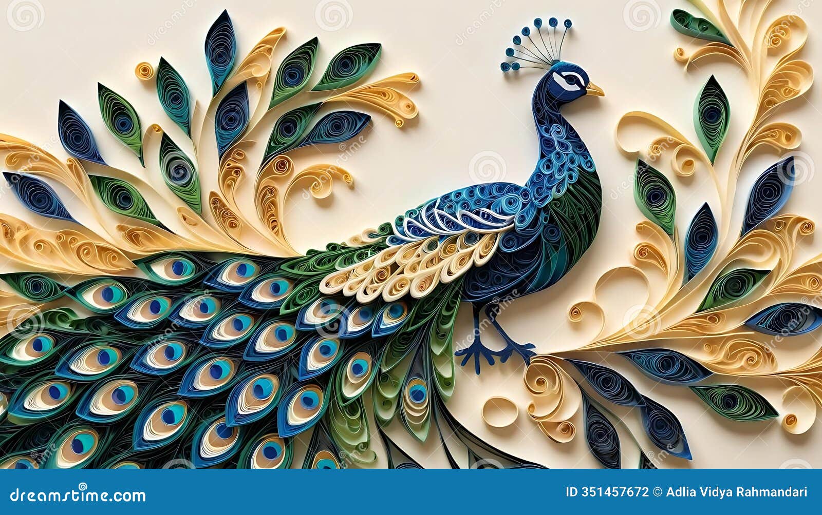 magnificent peacock in paper filigree: a masterpiece of quilling art