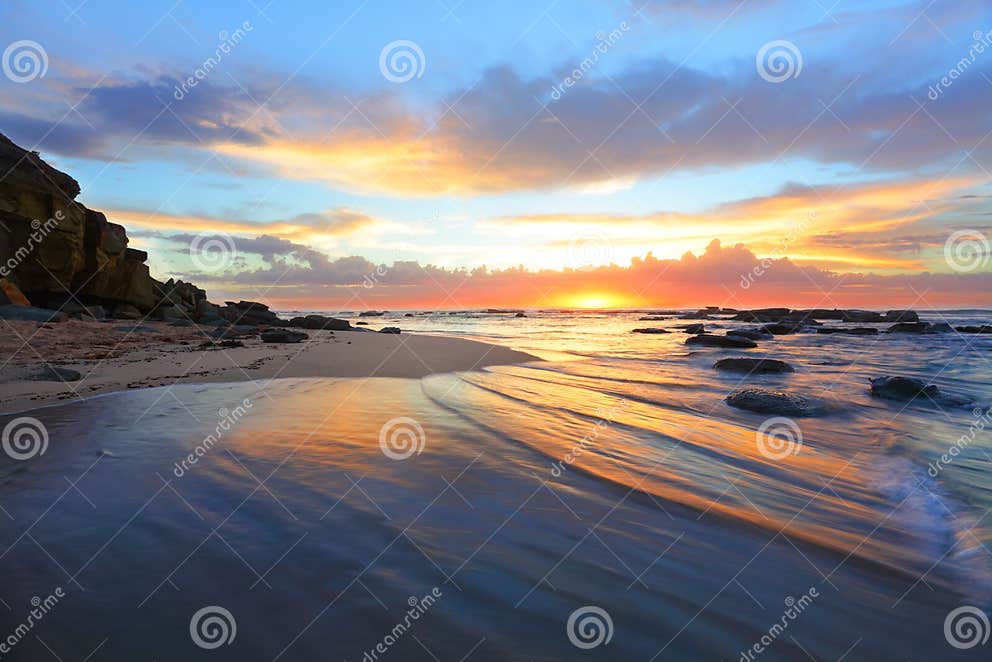 Magnificent Sunrise Morning at the Beach Australia Stock Photo - Image ...