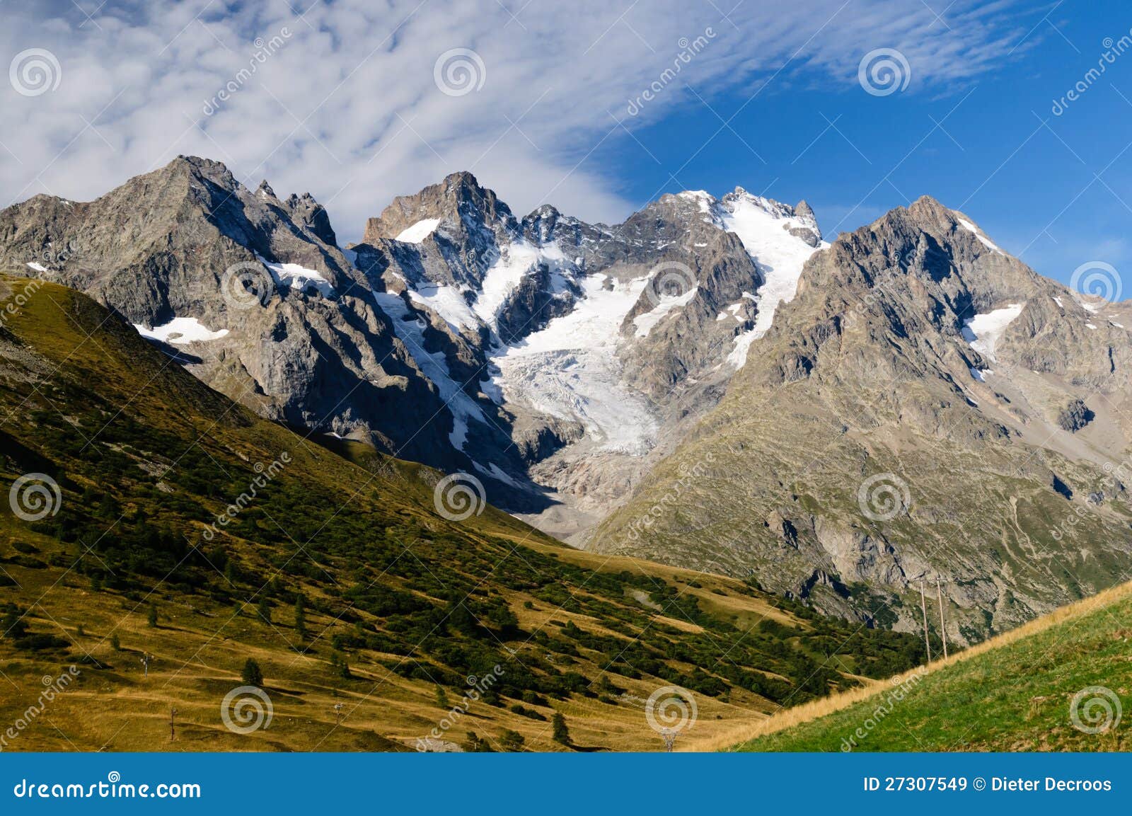 magnificent view on glaciers of ecrins