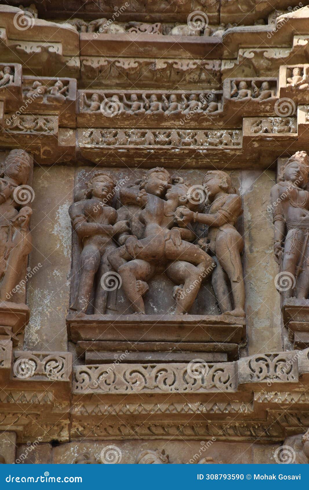magnificent view of vishwanath temple at khajuraho in india