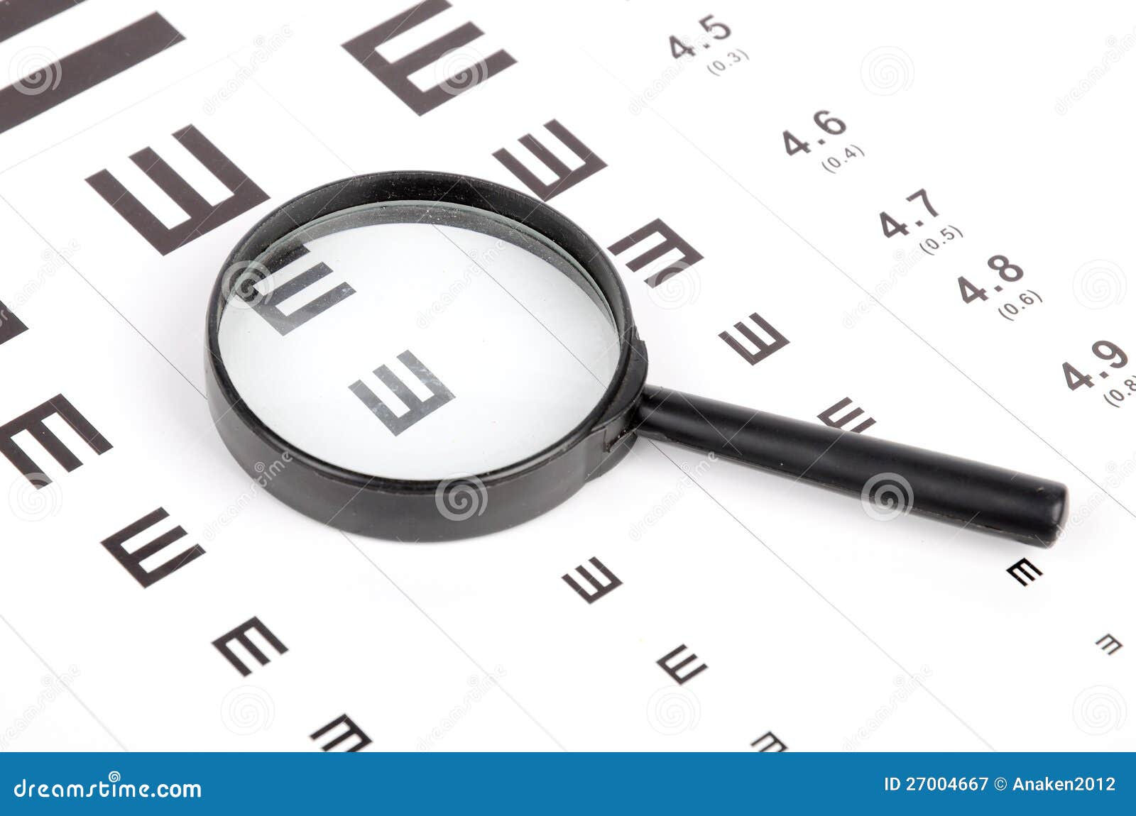 Magnifier and eye chart stock image. Image of magnifying 27004667