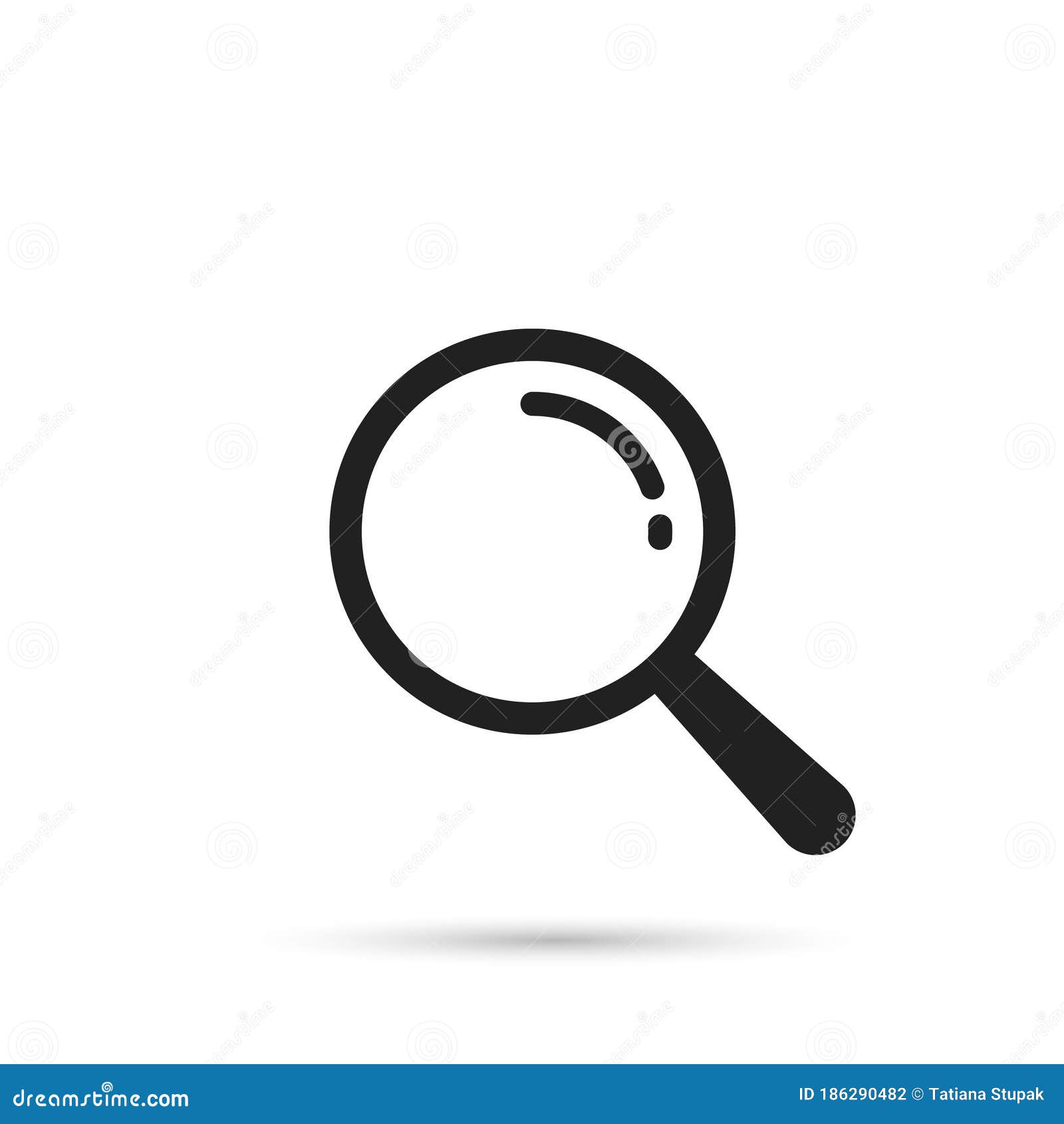 Magnifier Icon, Vector. Magnifying Glass Symbol Isolated on White Stock ...