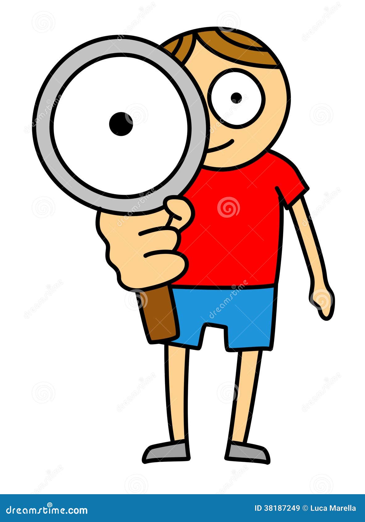 Magnifier kid stock illustration. Illustration of glass 38187249
