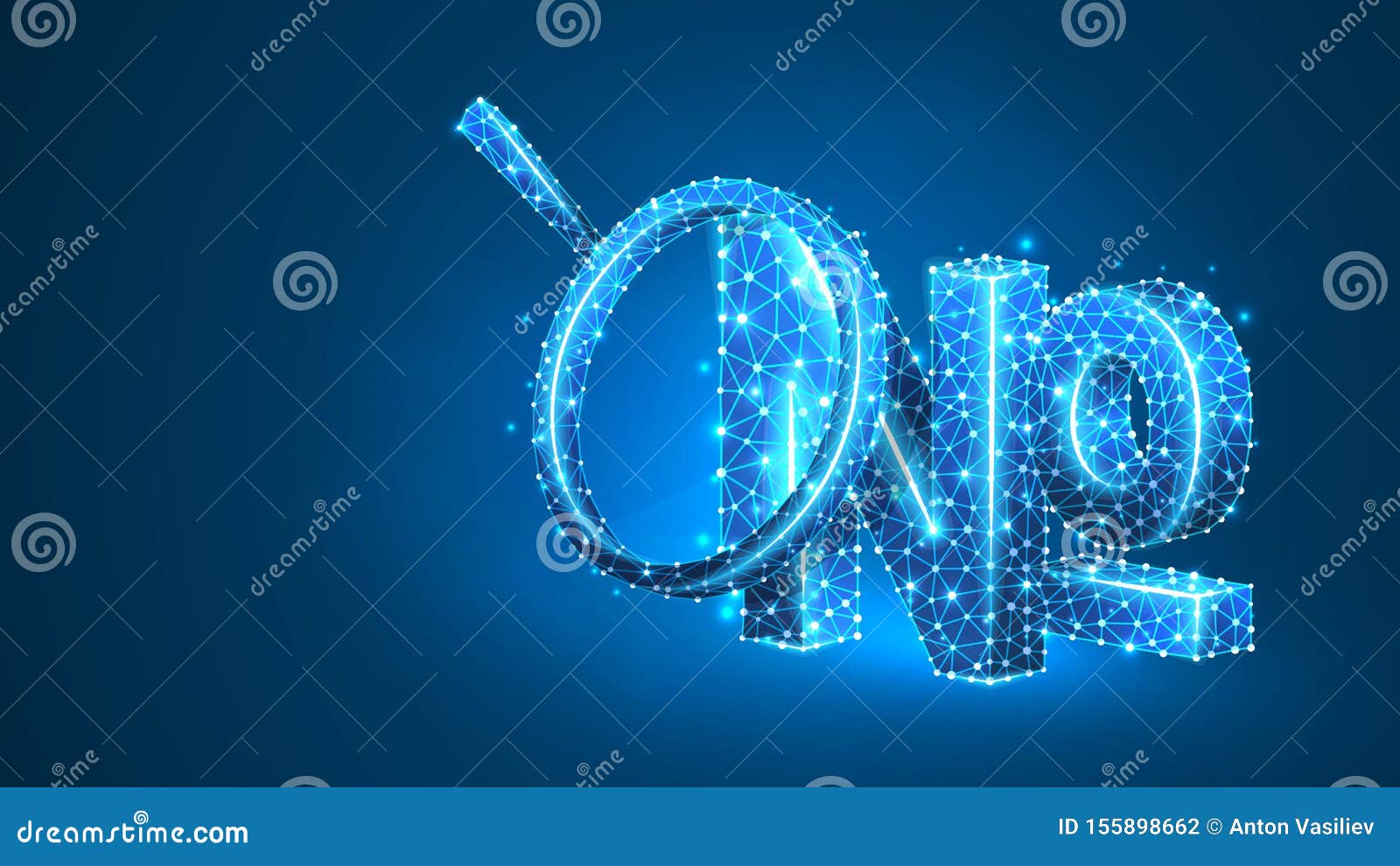 magnifying glass analysis of numero sign, typographic abbreviation of the word number. no, nos  concept. abstract, digital,