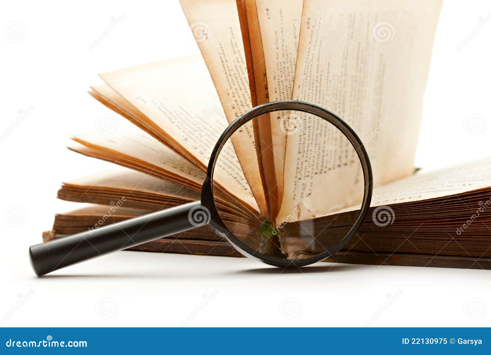 Magnifying glass and book stock image. Image of object 22130975