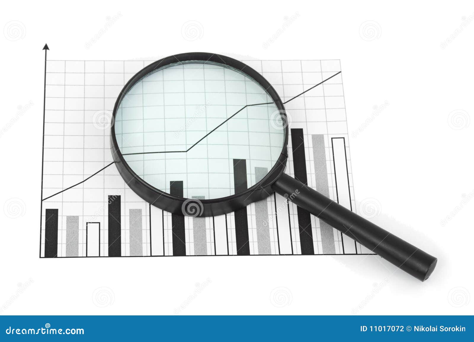 Magnifying Glass And Diagram Stock Photo - Image: 11017072