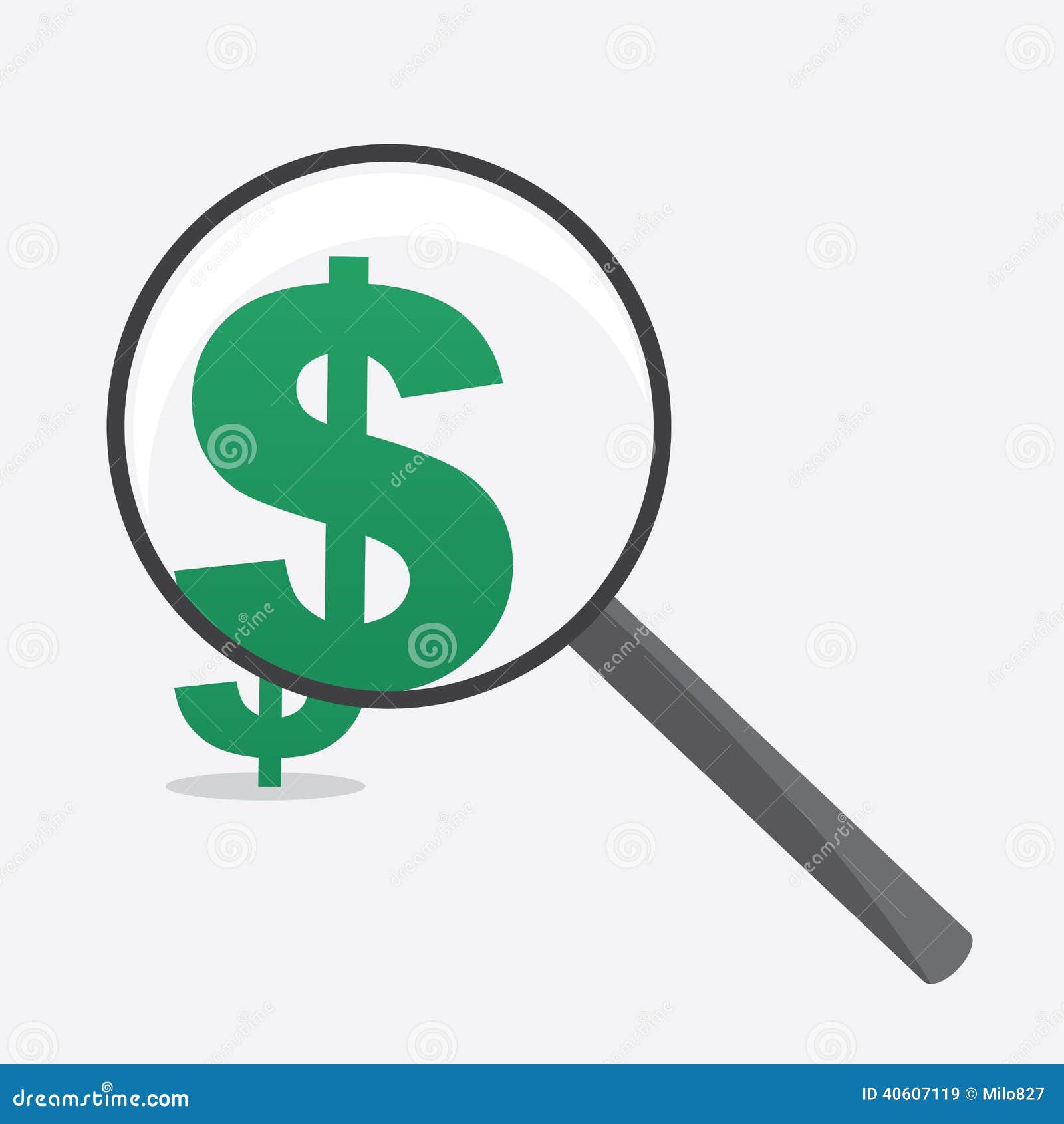 Magnifying Glass Dollar Sign Stock Vector Illustration of glass