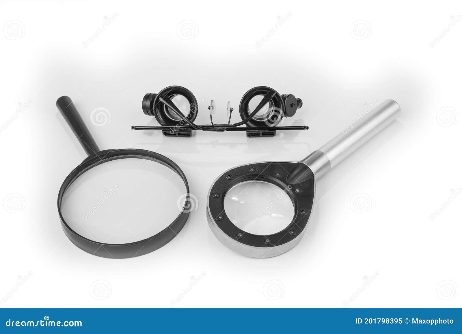 Magnifying Glass and Goggles Glasses on a White Stock Image Image of pawnbroker, cleaning