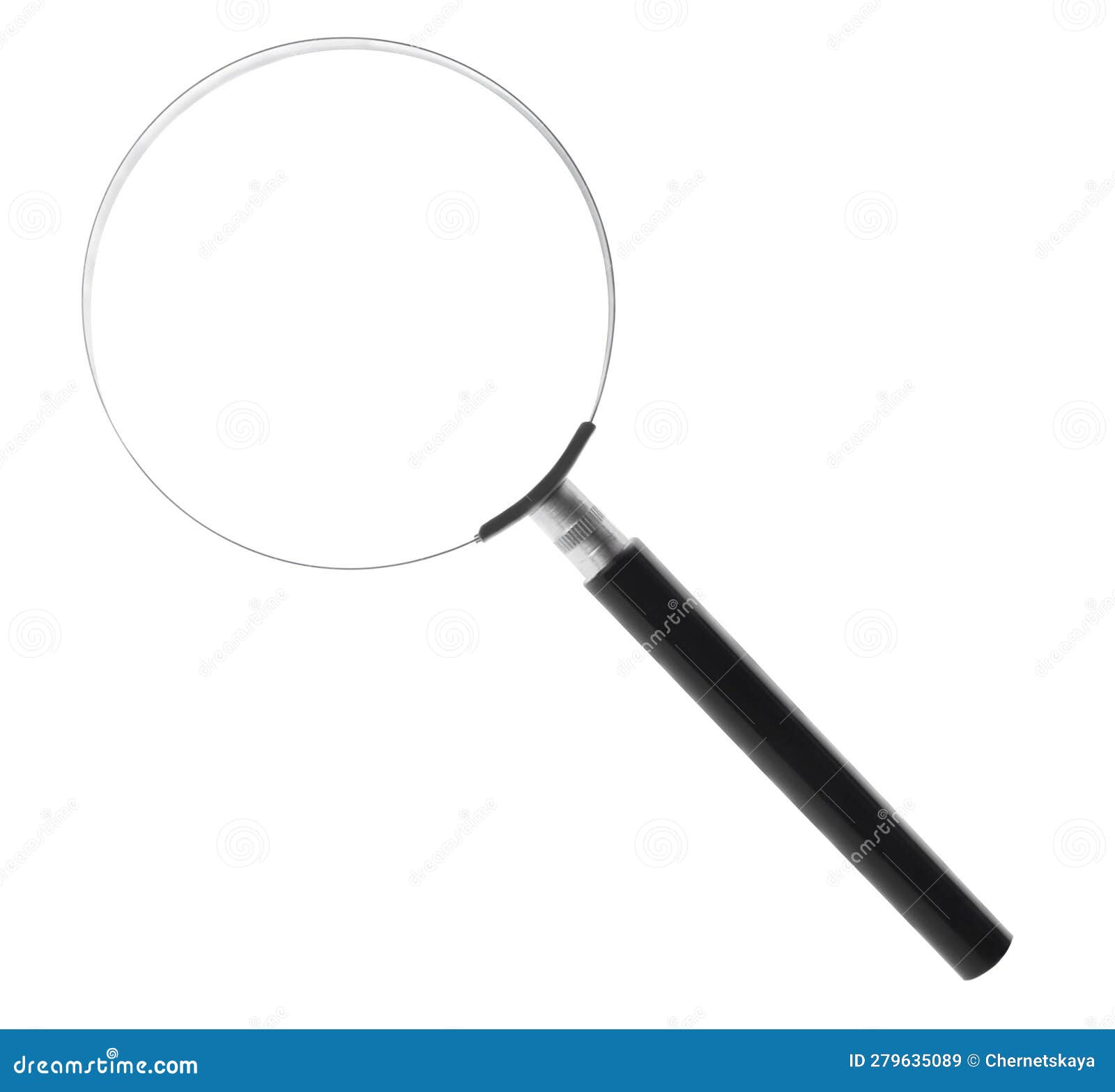 Magnifying Glass with Handle Isolated on White Stock Image - Image of