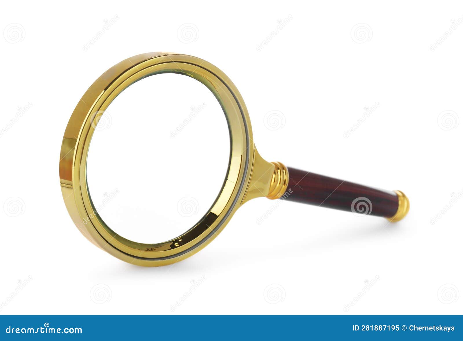 Magnifying Glass with Handle Isolated on White Stock Image - Image of