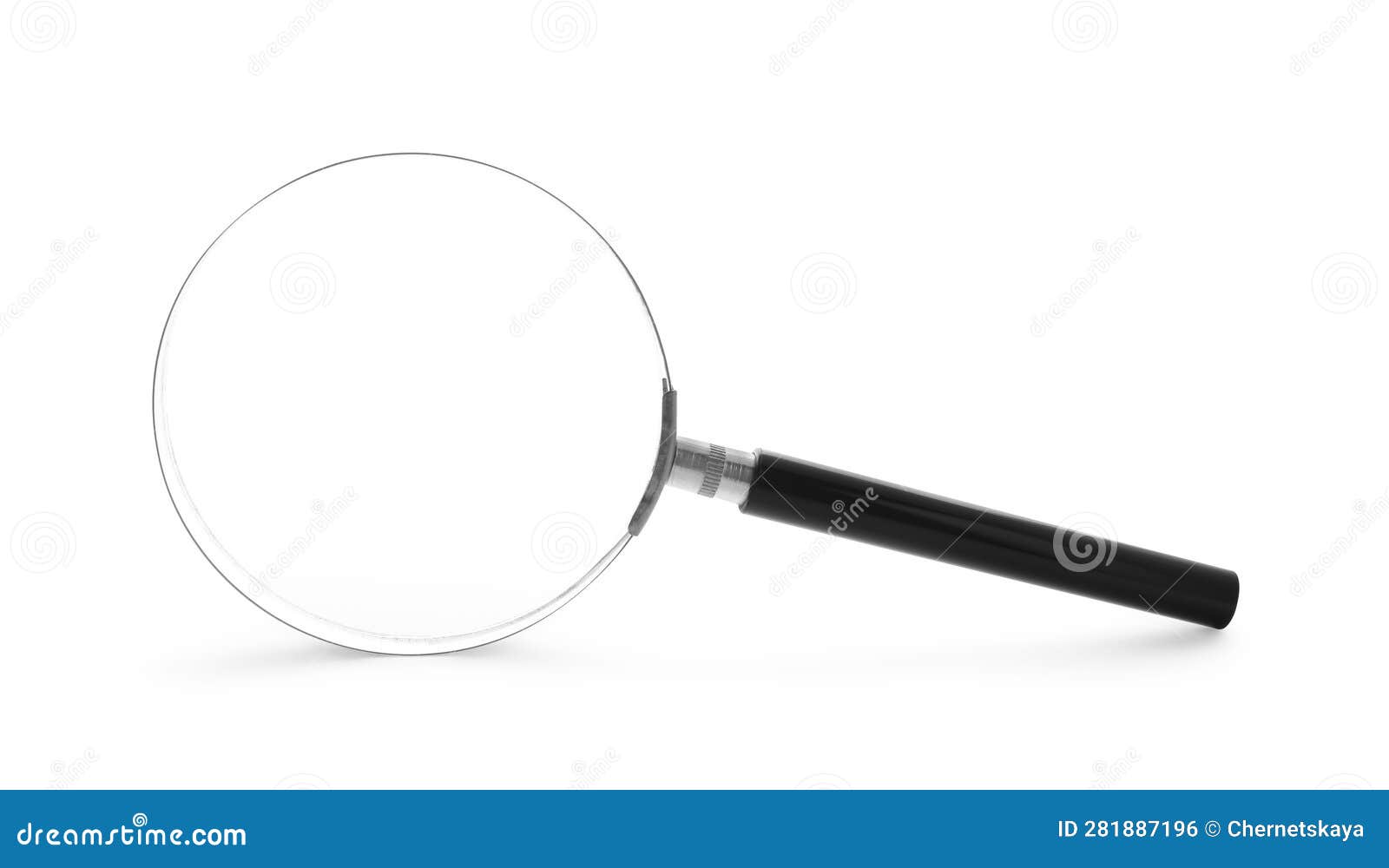 Magnifying Glass with Handle Isolated on White Stock Photo - Image of