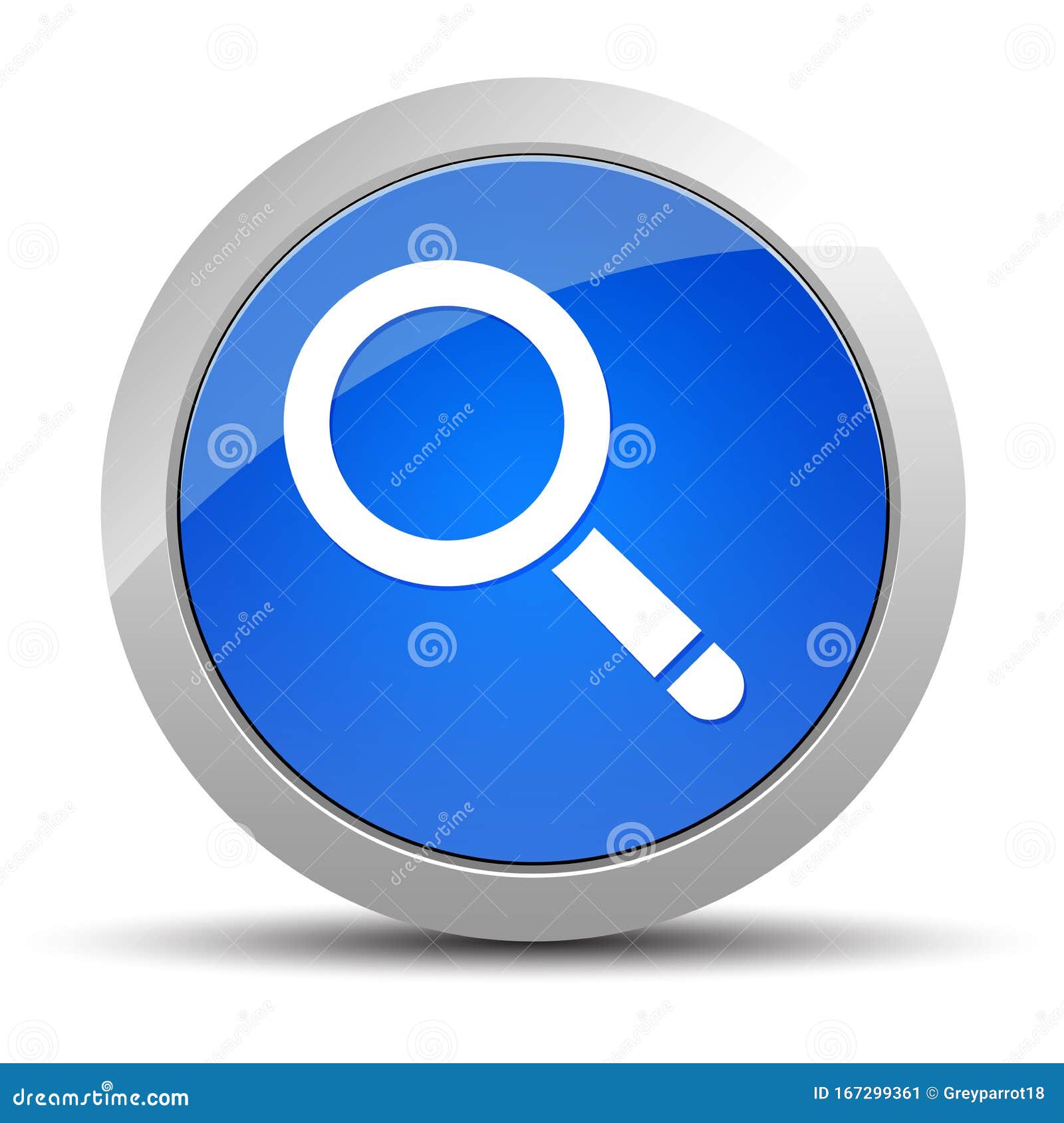 Magnifying Glass Icon Blue Round Button Illustration Stock Illustration ...