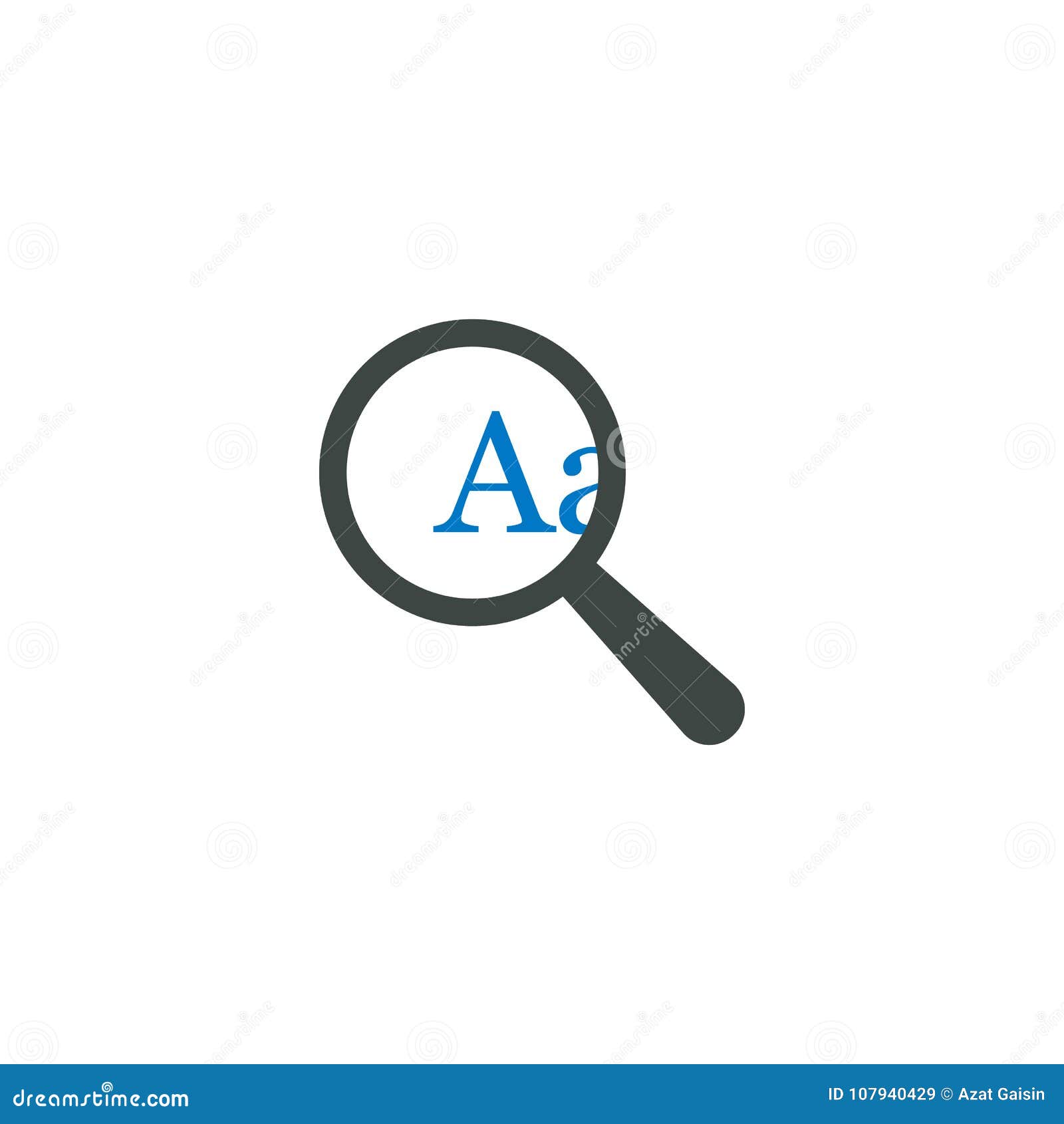 Magnifying Glass Icon, a Letter Icon Stock Vector Illustration of
