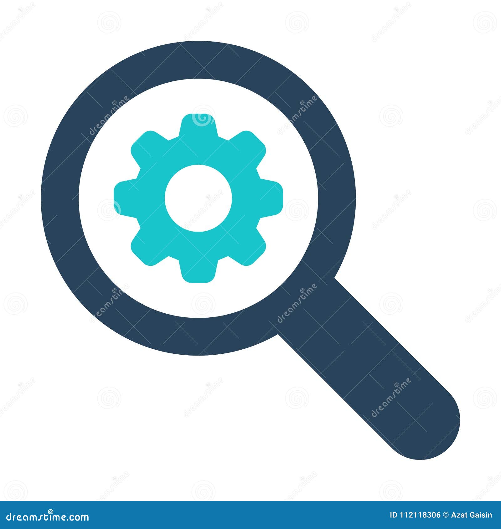 magnifying glass icon with settings sign. magnifying glass icon and customize, setup, manage, process 
