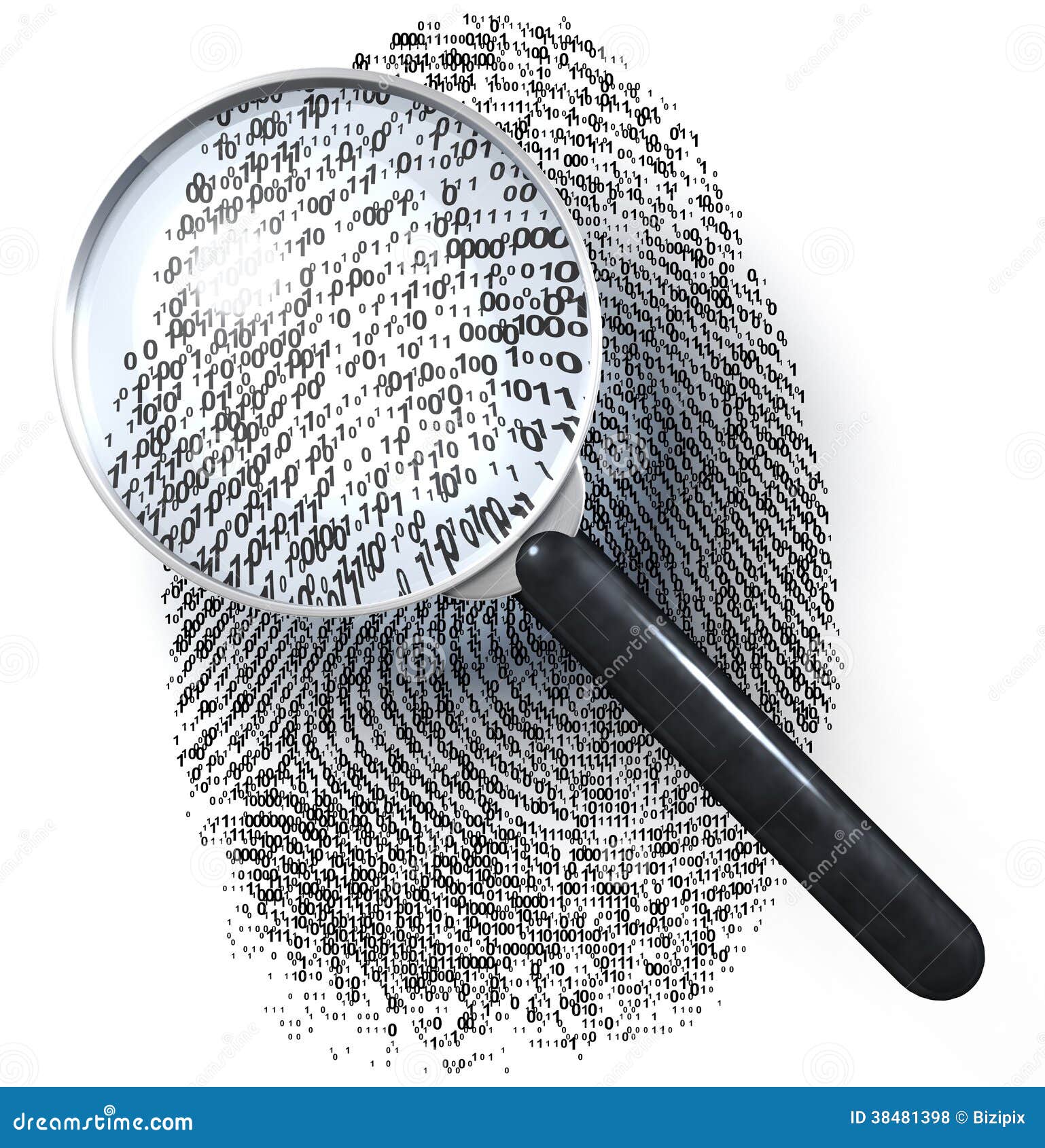 Magnifying glass and abstract fingerprint Stock Vector