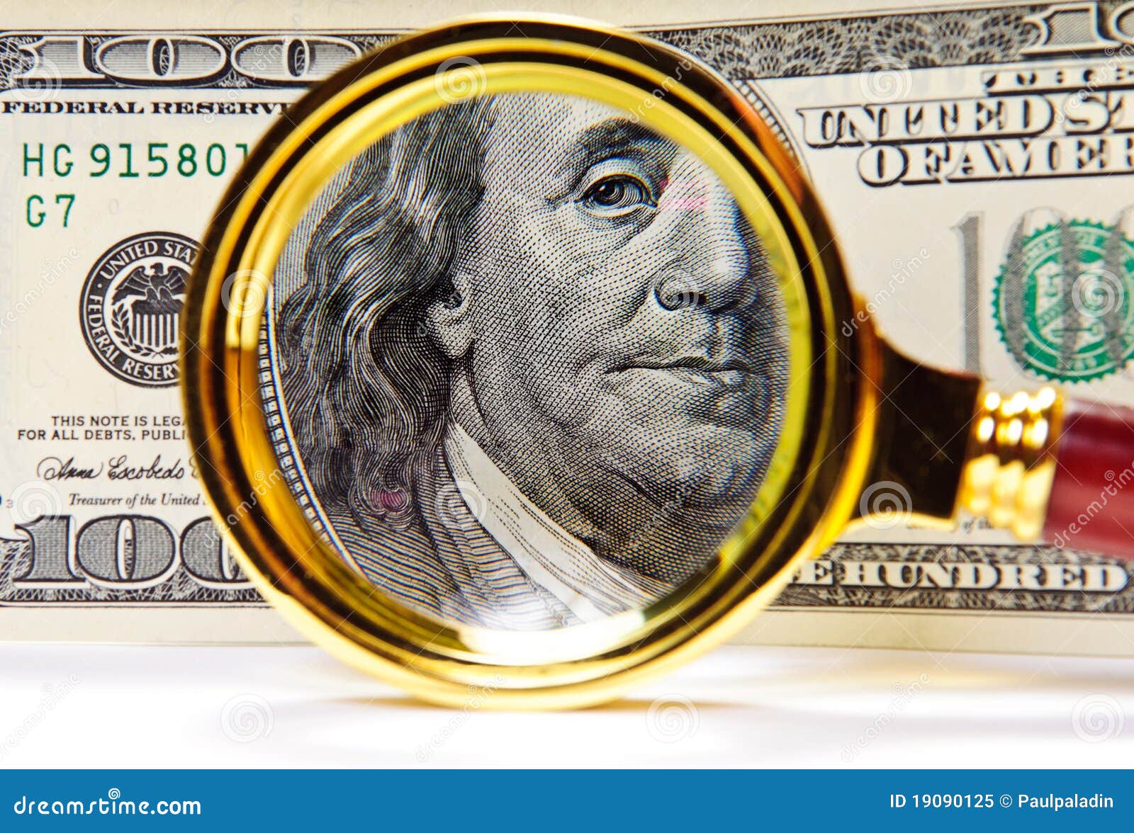 Magnifying Glass Over Money Stock Image Image of magnifier, dollar