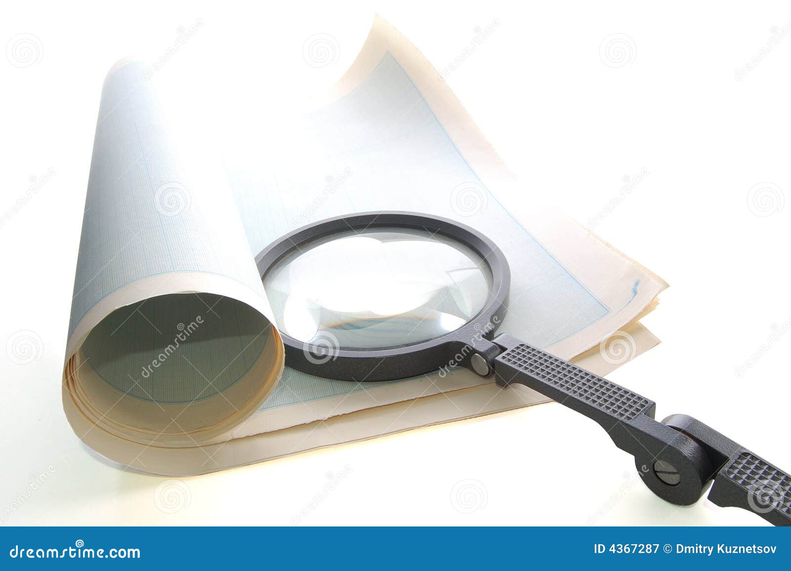 Magnifying Glass Over the Paper Stock Image Image of measurement