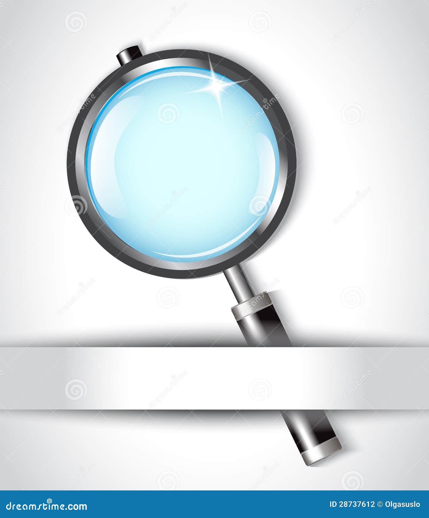 Magnifying glass and paper stock illustration. Illustration of computer