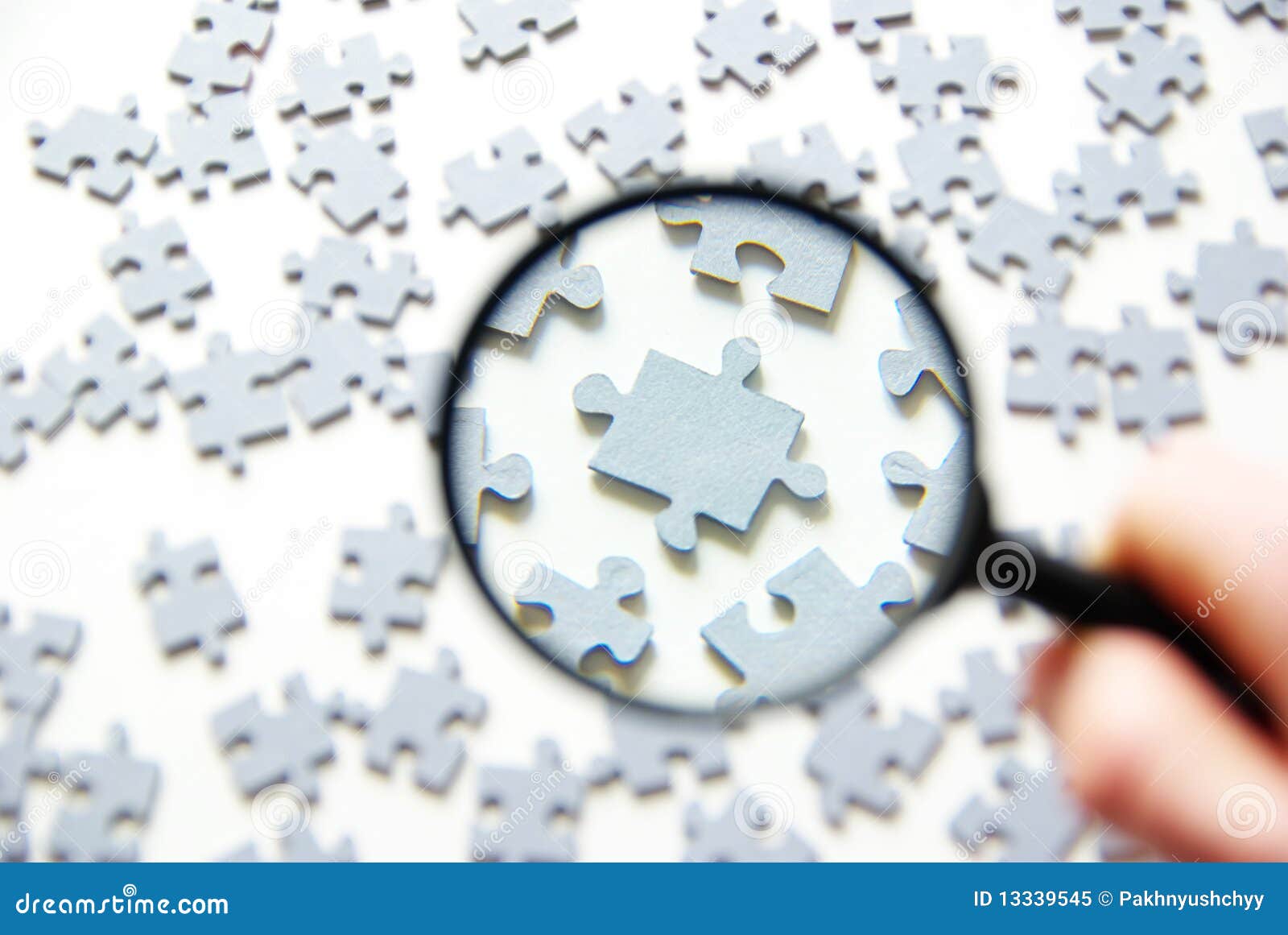 Magnifying Glass And Puzzle Stock Image Image of creativity, puzzle