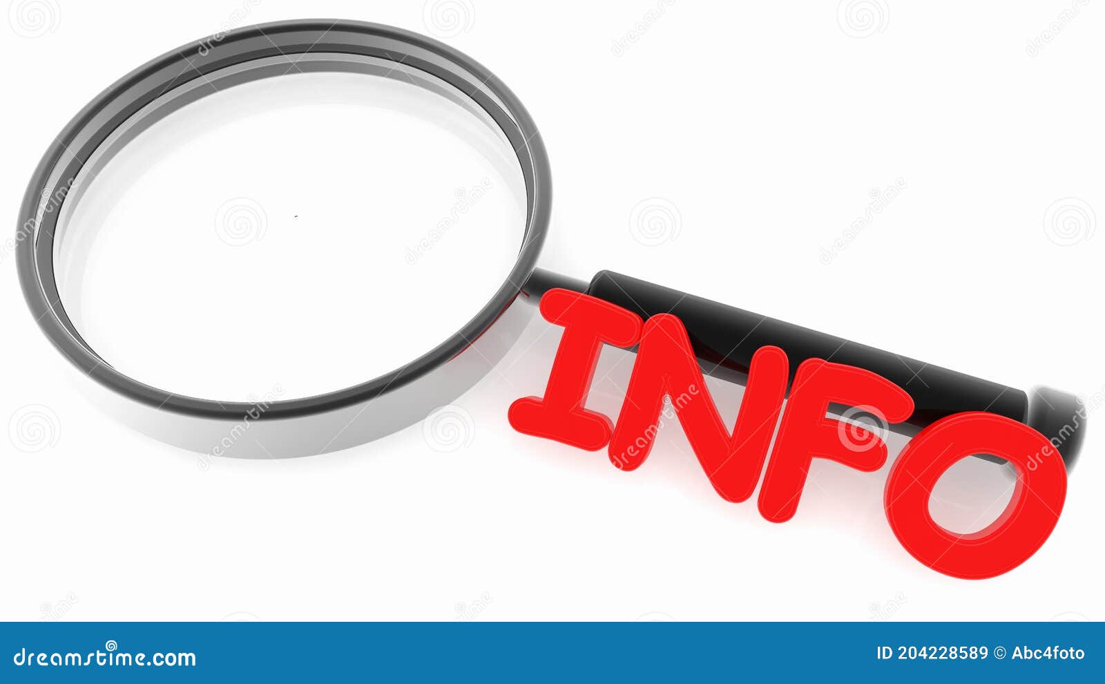 magnifying glass with red info concept
