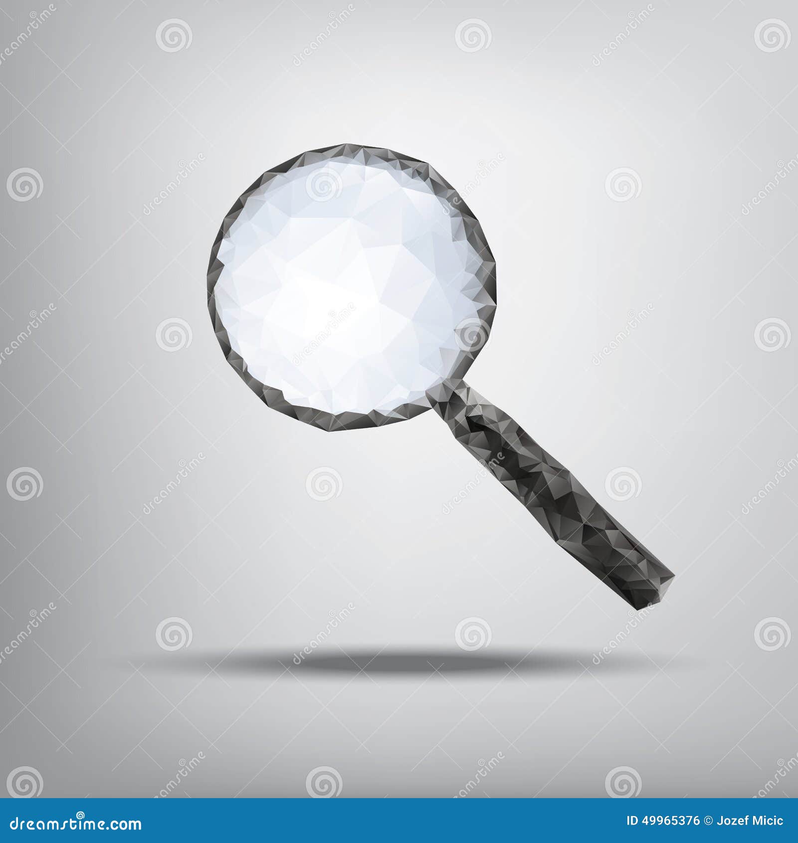Magnifying Glass Symbol in Modern Low Polygonal Stock Vector