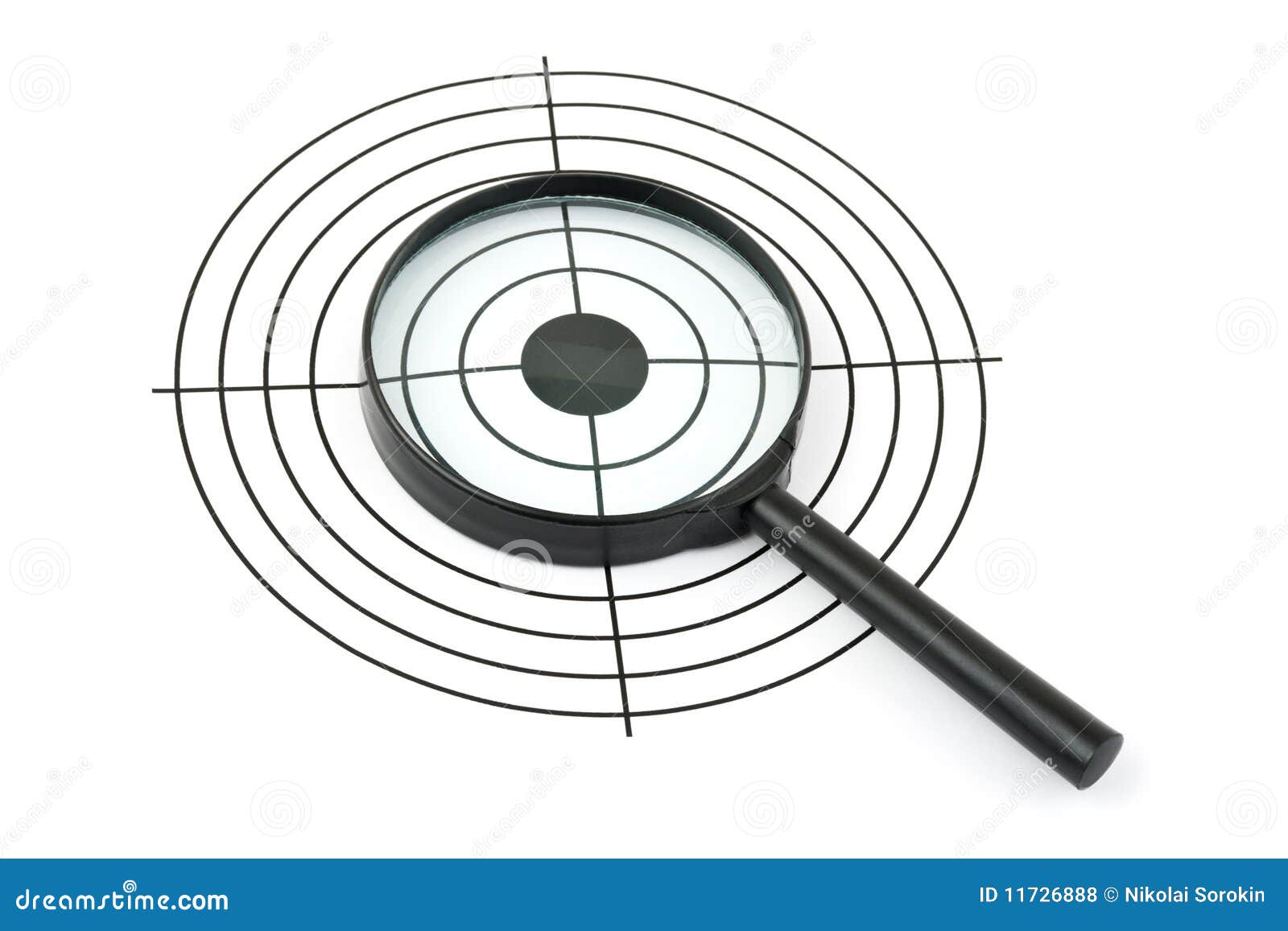 Magnifying Glass And Target Stock Photo - Image of center ...