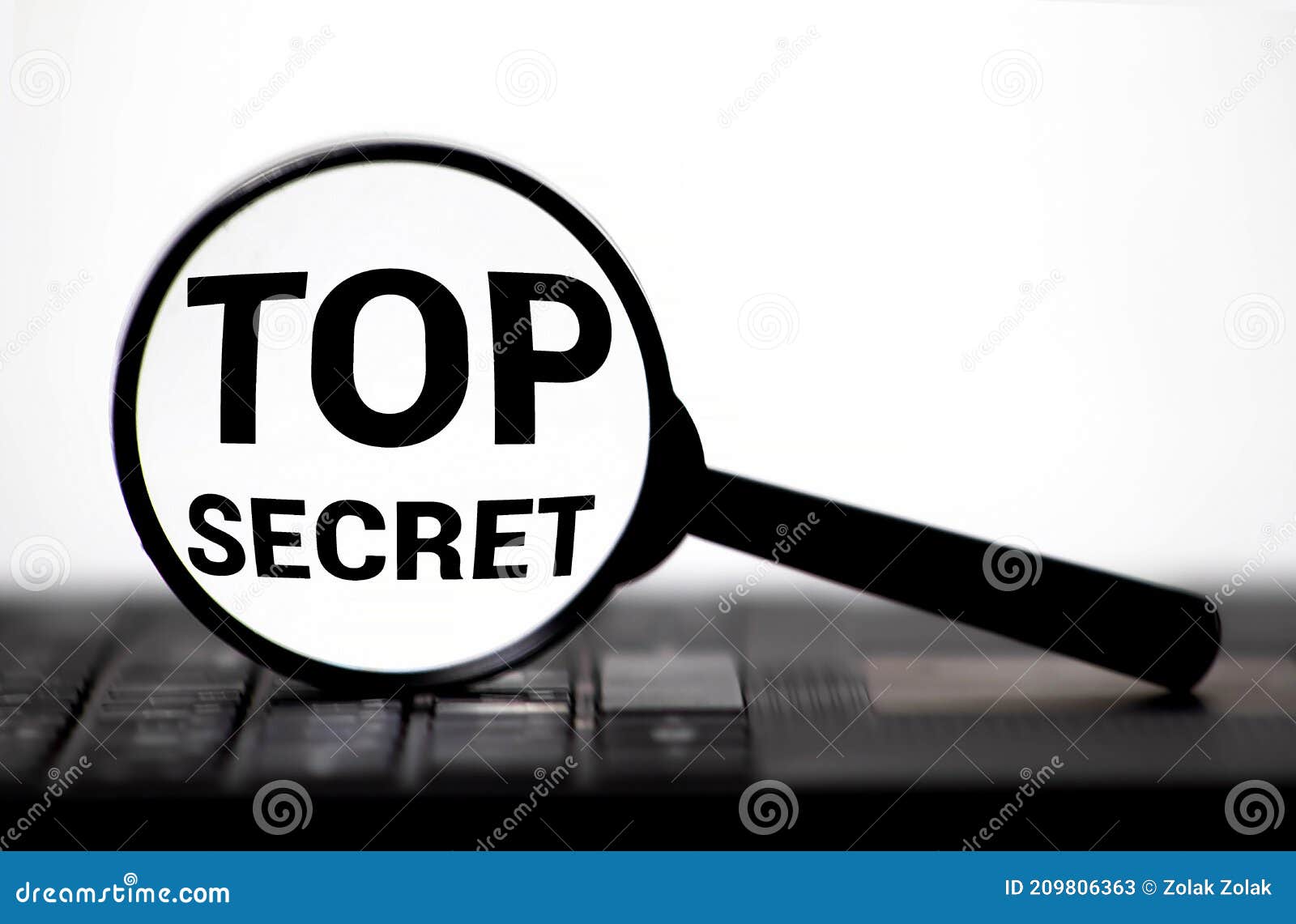 Magnifying Glass is on Top Secret Inscription Stock Image Image of