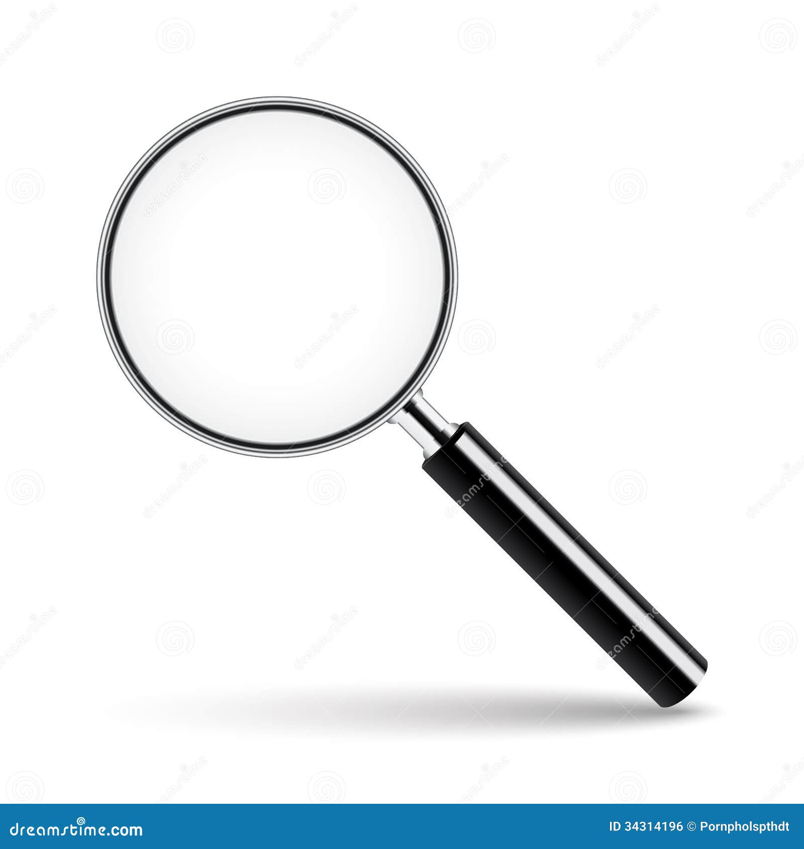 Magnifying Glass With Transparent Glass Stock Vector