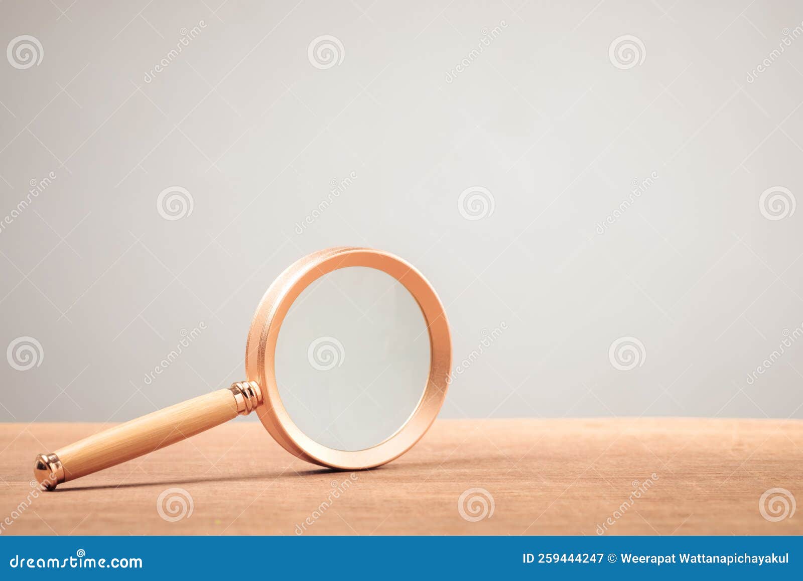 Magnifying Glass on Wood Table Stock Image Image of research, glass