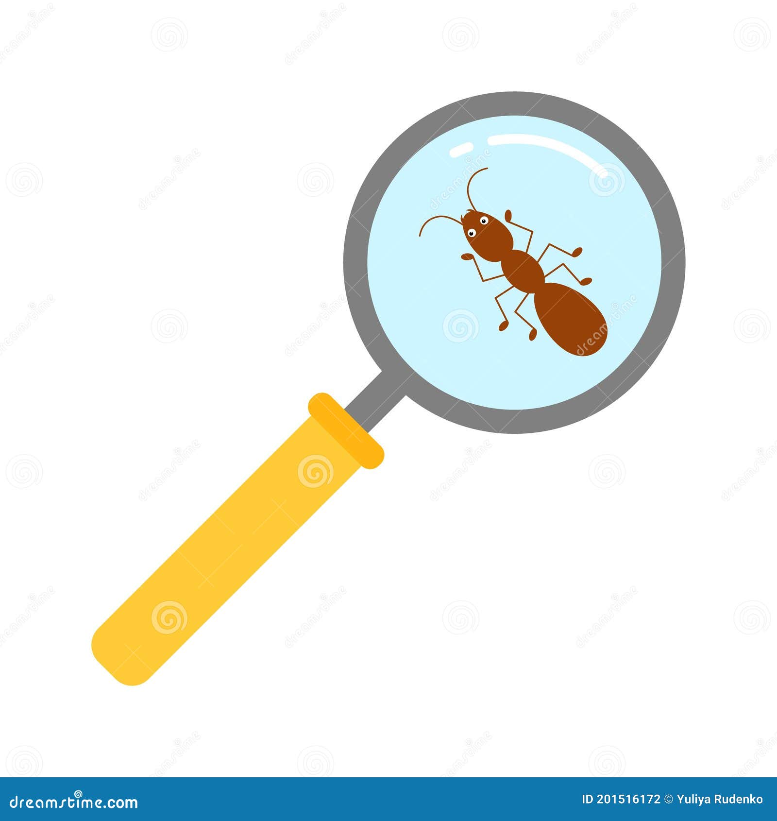 A Magnifying Glass Zoom in Antvector Cartoon Style Stock Vector