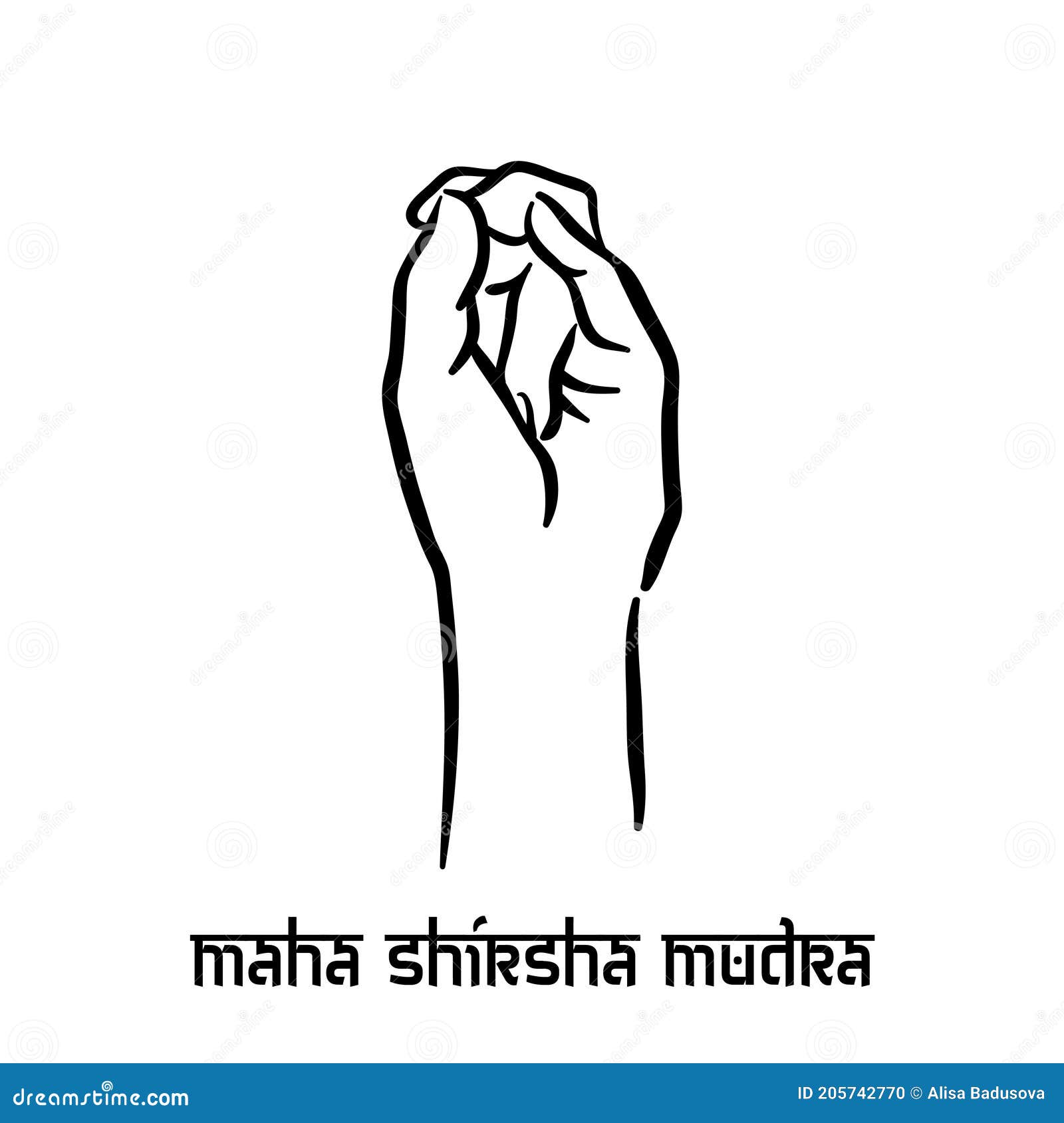 Maha Shirsha Mudra. Hand Spirituality Hindu Yoga of Fingers Gesture ...