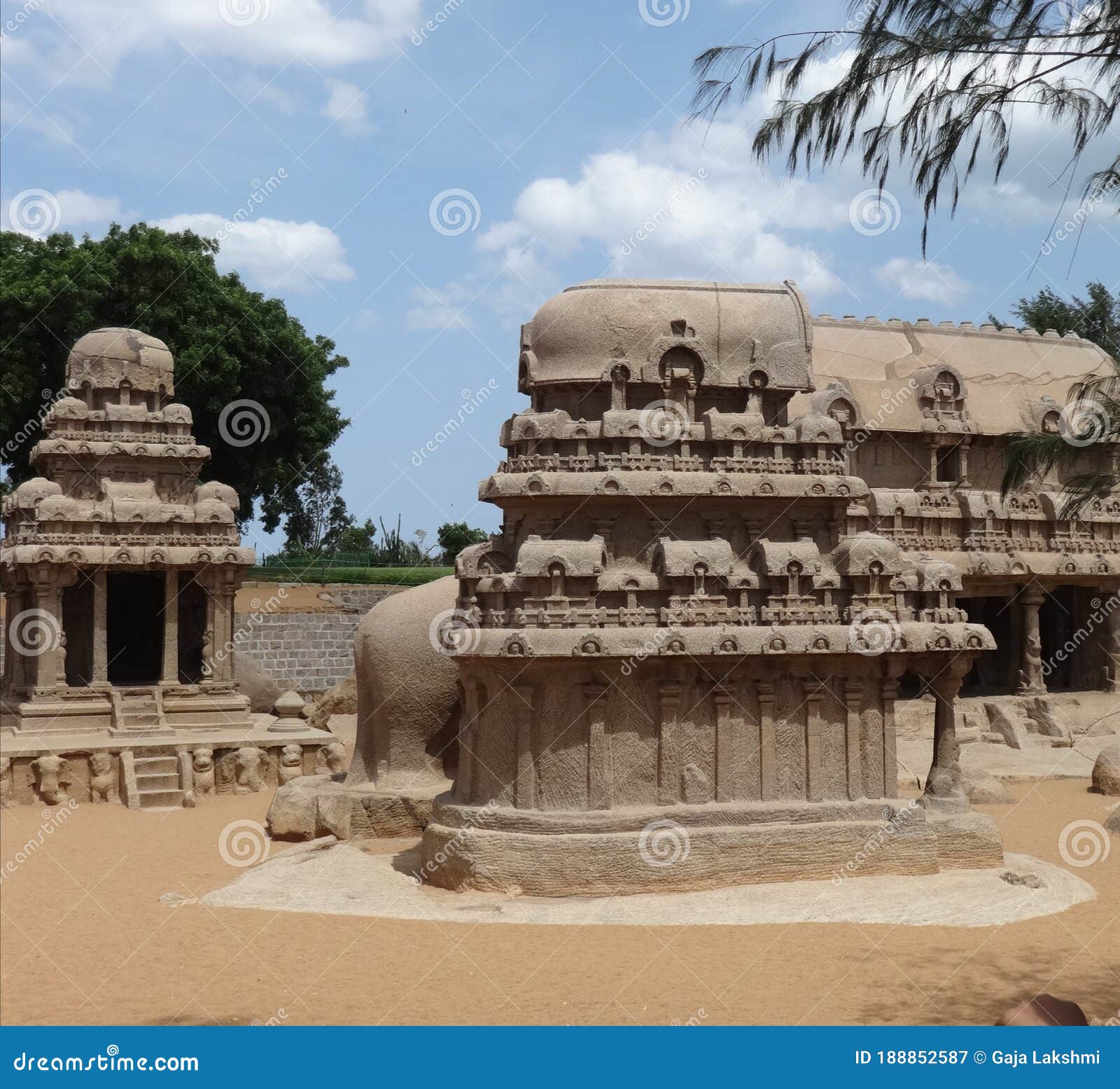 Mahabalipuram Stone Art Sculpture. Shore Temple of Mahabalipuram. the