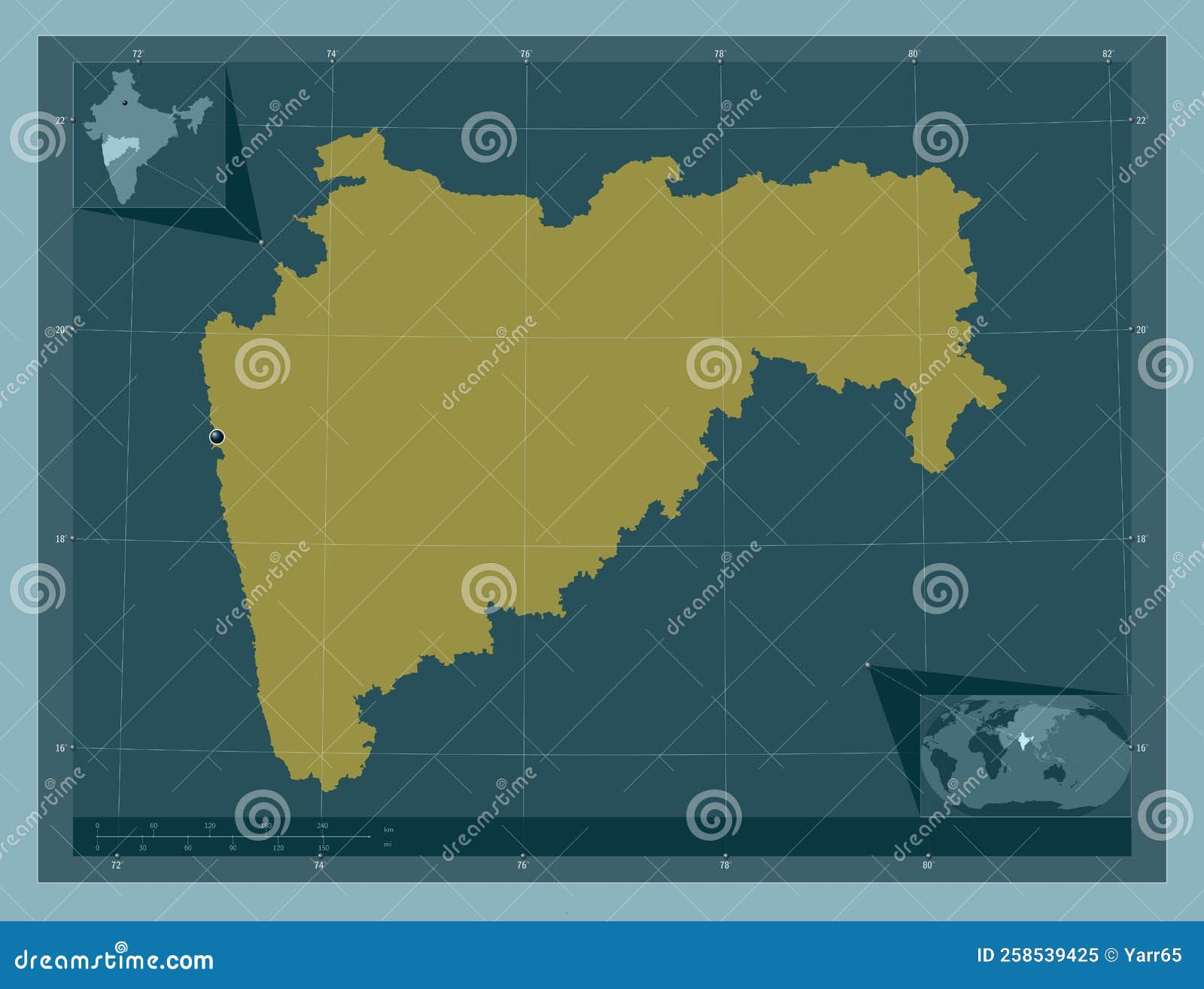 Maharashtra, India. Solid. Capital Stock Image Image of outline