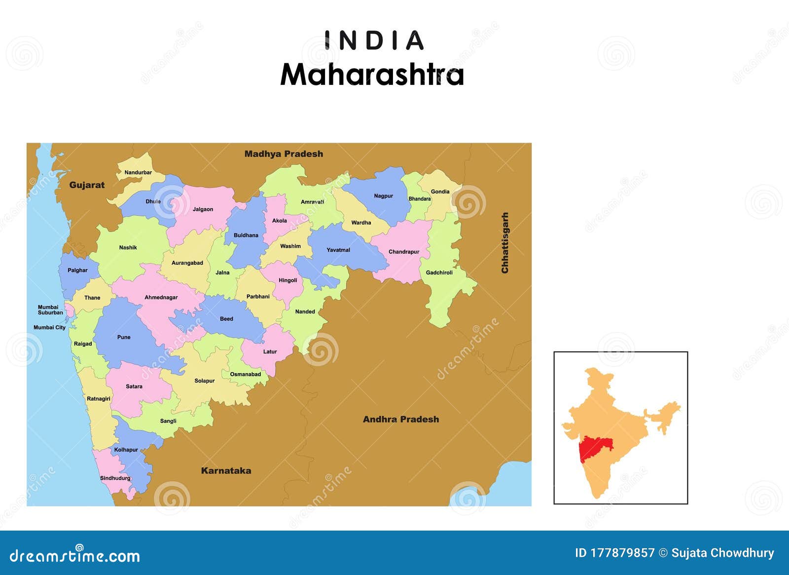 maharashtra map. district names in maharashtra. maharashtra map with border. maharashtra location in india map