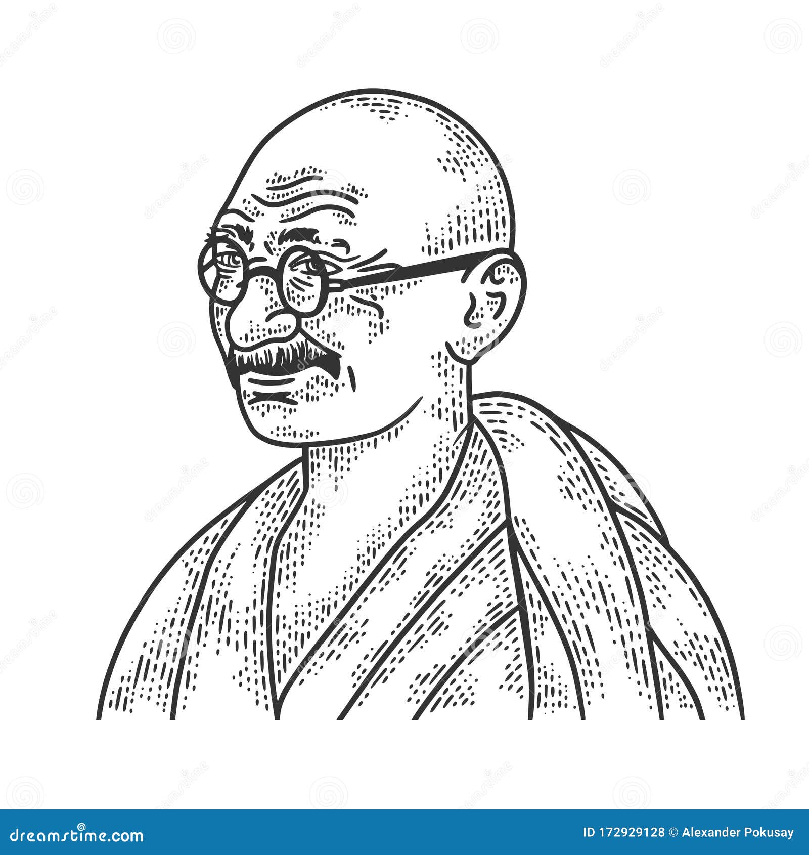 Mahatma Gandhi the Indian figure continuous one line drawing. Gandhi is a  man who leader of the Indian independence movement from British Rule, who  employed nonviolent resistance. Vector illustration:: tasmeemME.com